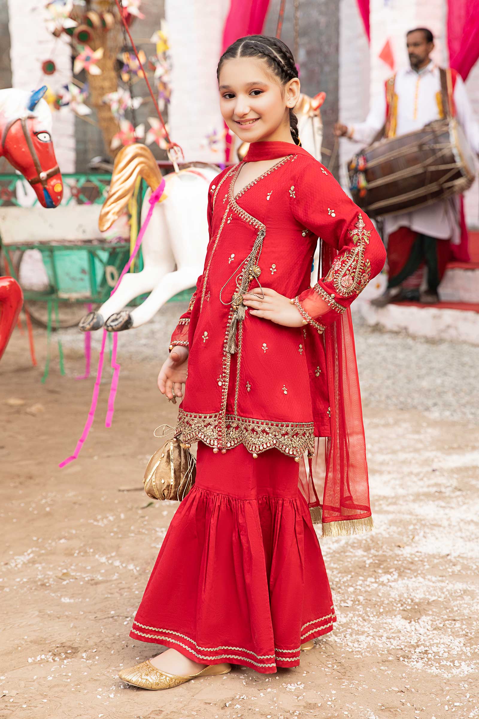 3 Piece Embroidered Dobby Suit