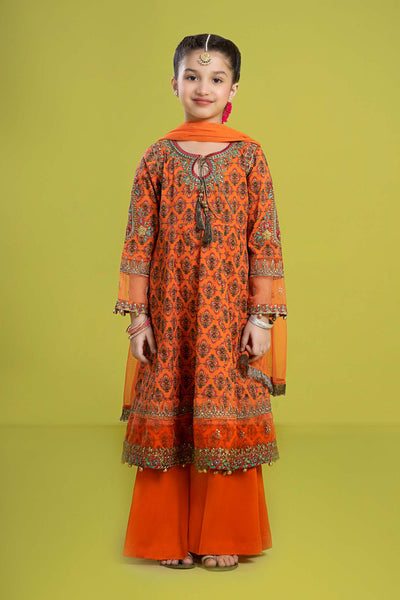 3 PIECE EMBROIDERED LAWN SUIT | MKD-EF24-36 Kids MKD2436-023-OPD