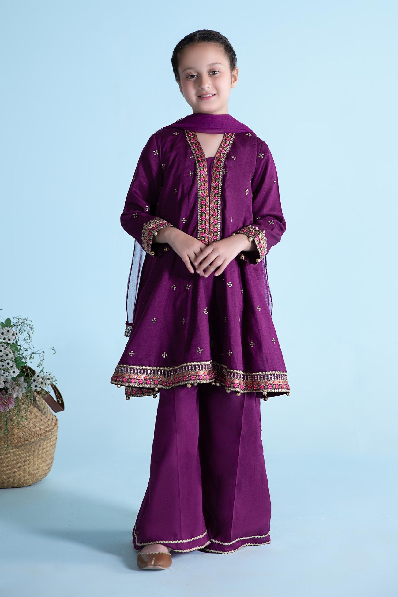 3 Piece Dyed Dobby Lawn Suit