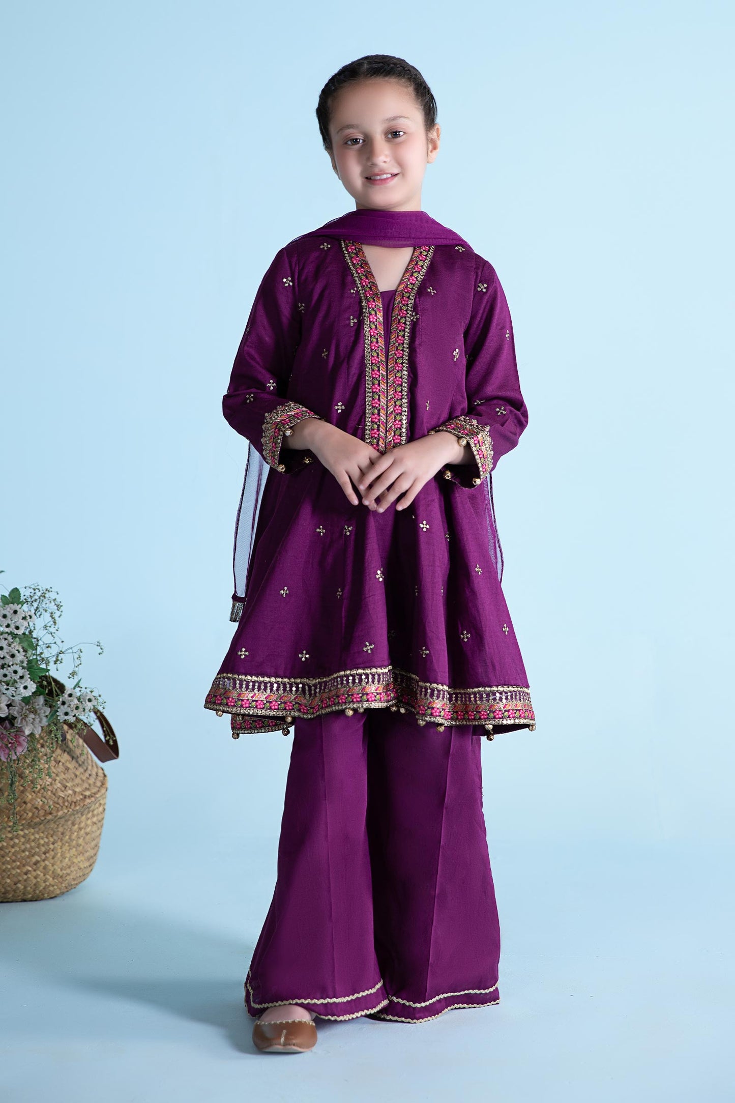 3 Piece Dyed Dobby Lawn Suit