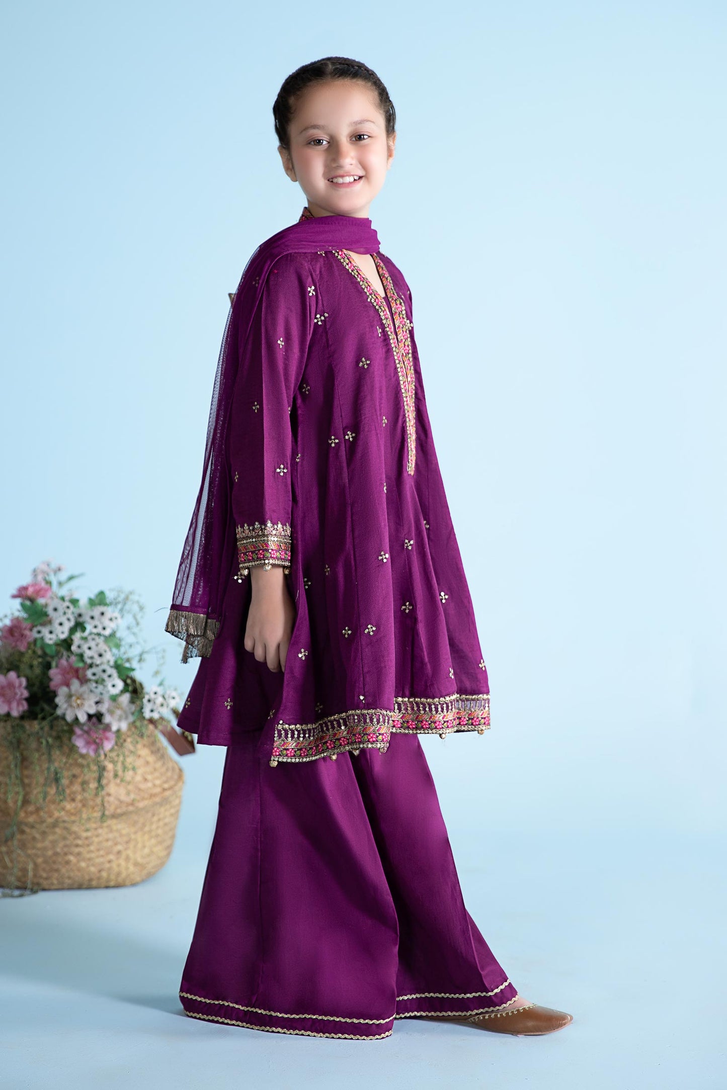 3 Piece Dyed Dobby Lawn Suit