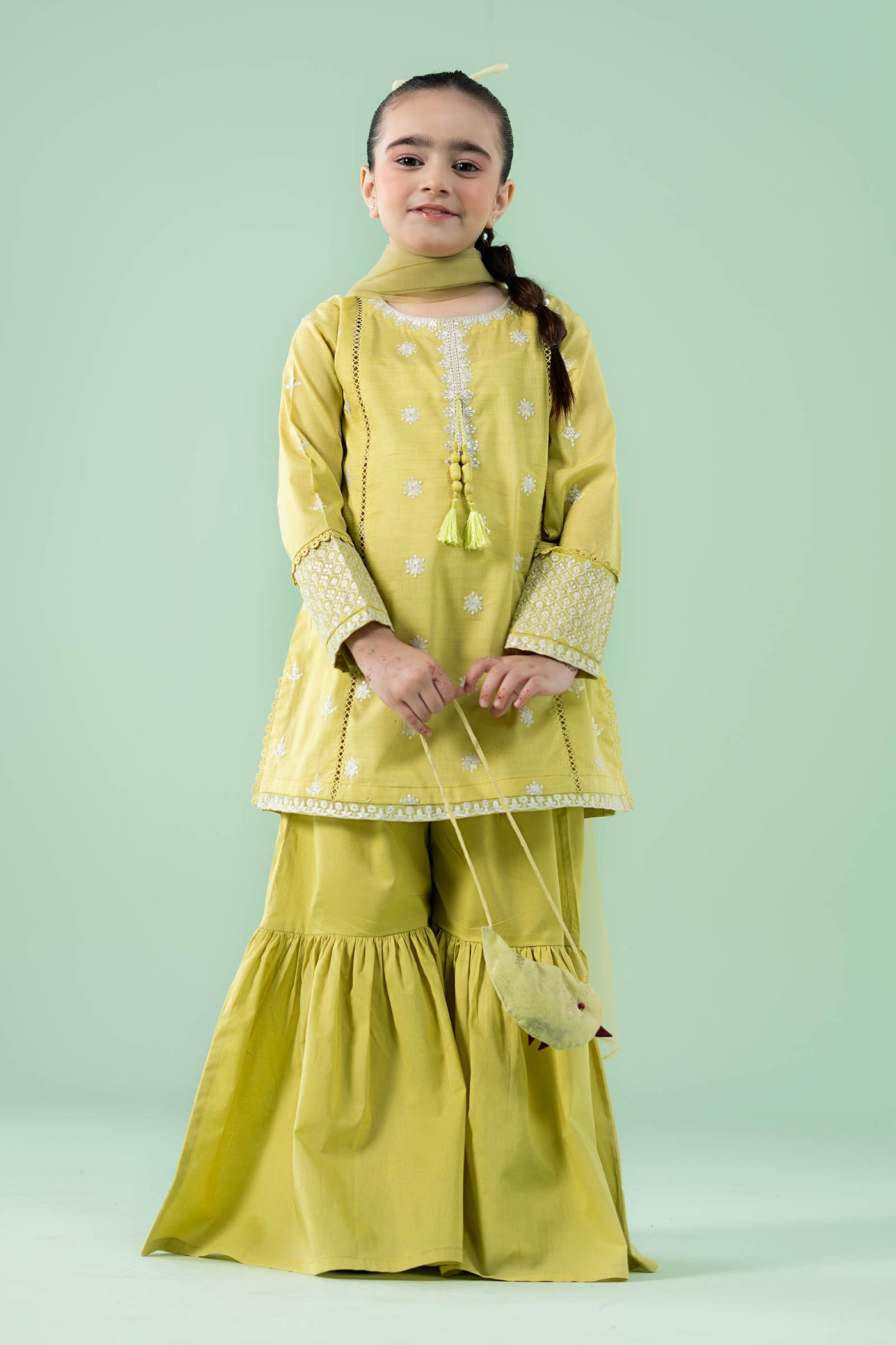 3 Piece Embroidered Dobby Suit