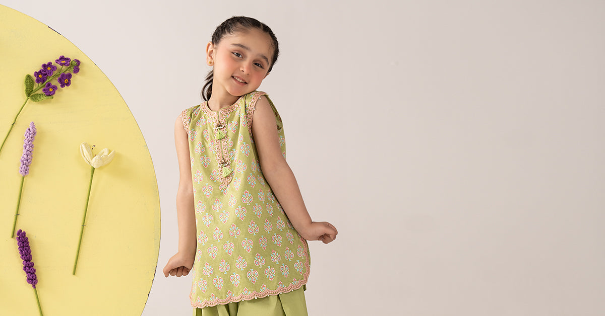 2 Piece Embroidered Dobby Lawn Suit