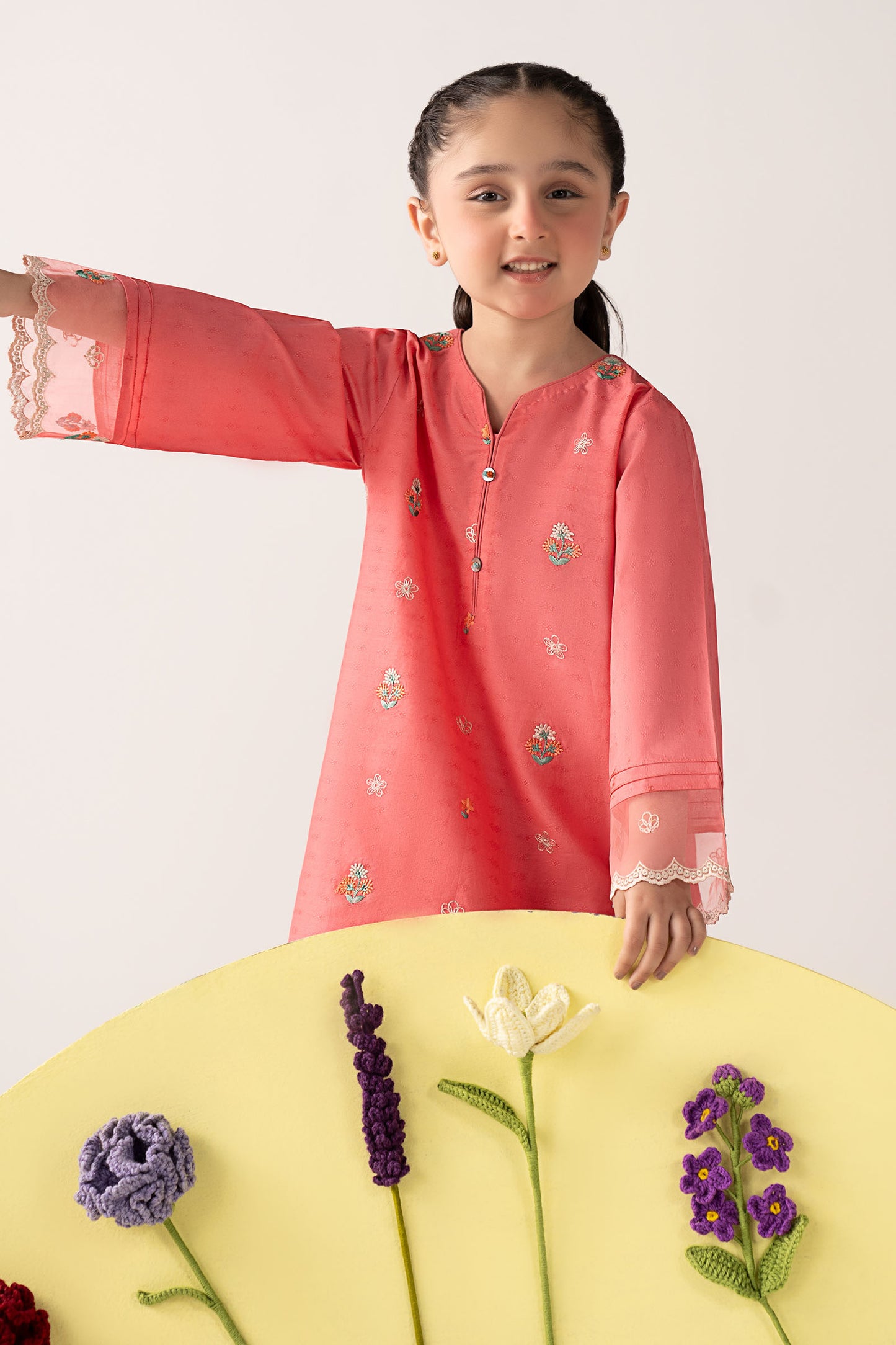 2 Piece Embroidered Dobby Lawn Suit