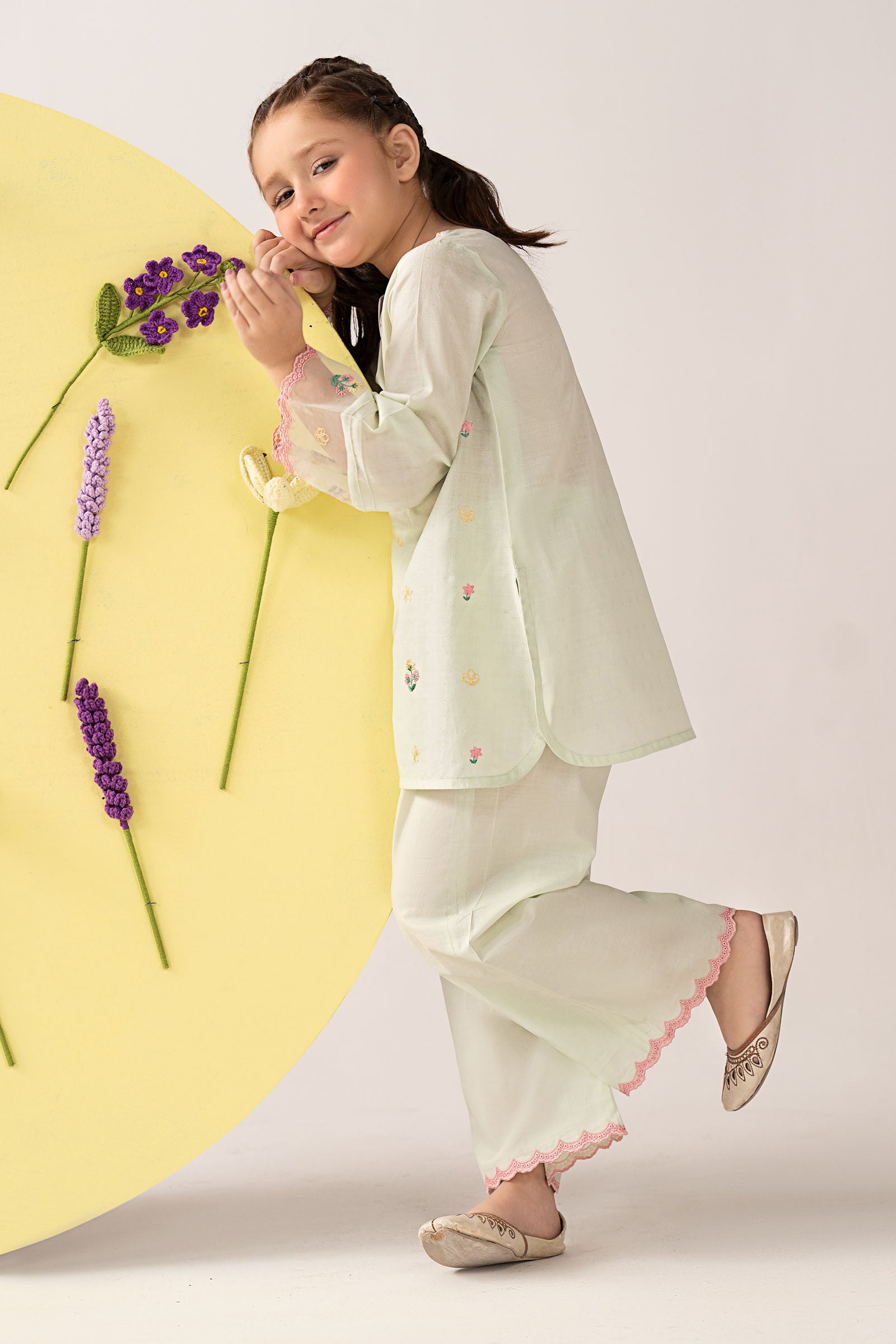 2 Piece Embroidered Dobby Lawn Suit