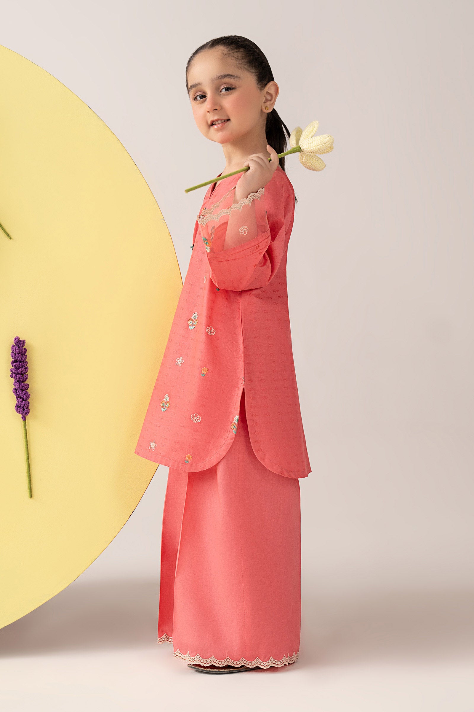 2 Piece Embroidered Dobby Lawn Suit