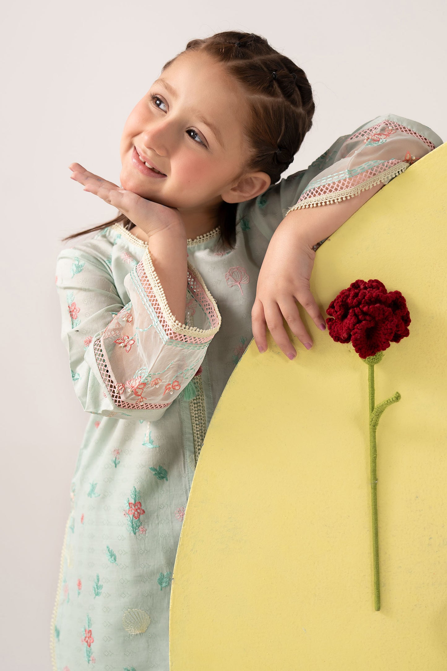 2 Piece Embroidered Dobby Lawn Suit