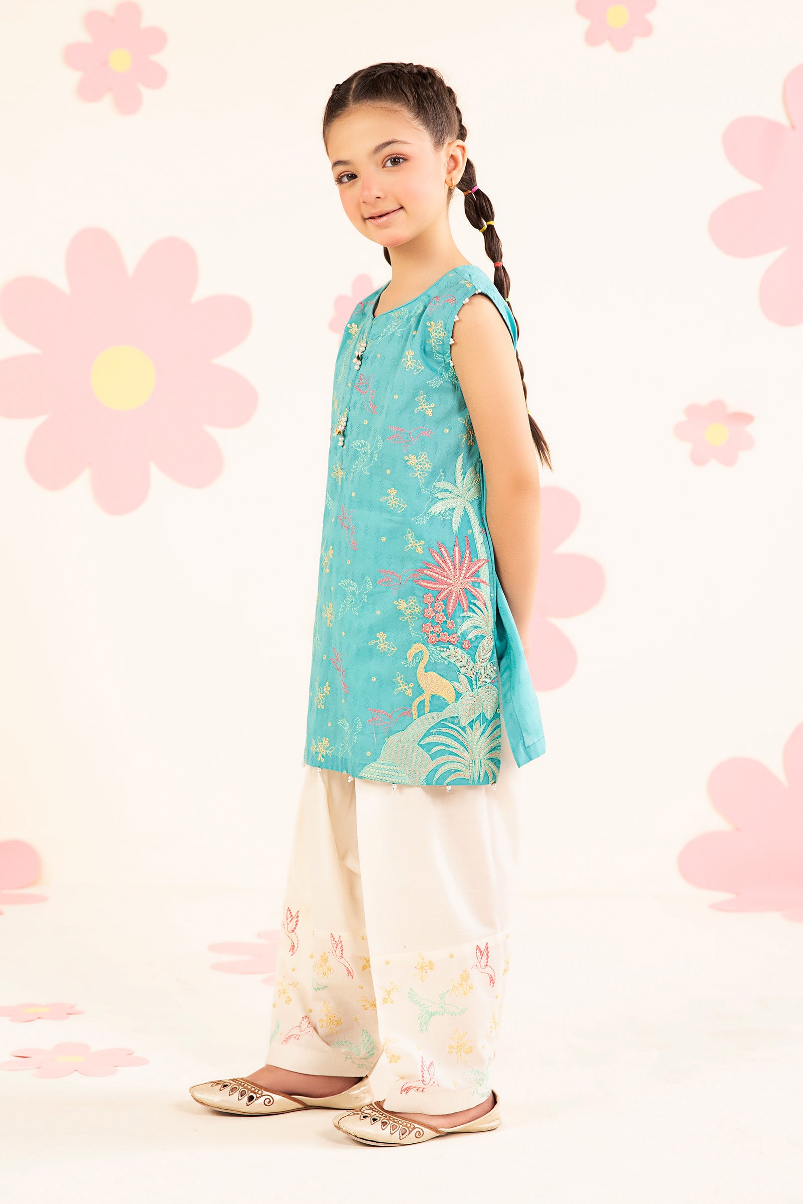2 Piece Embroidered Dobby Lawn Suit