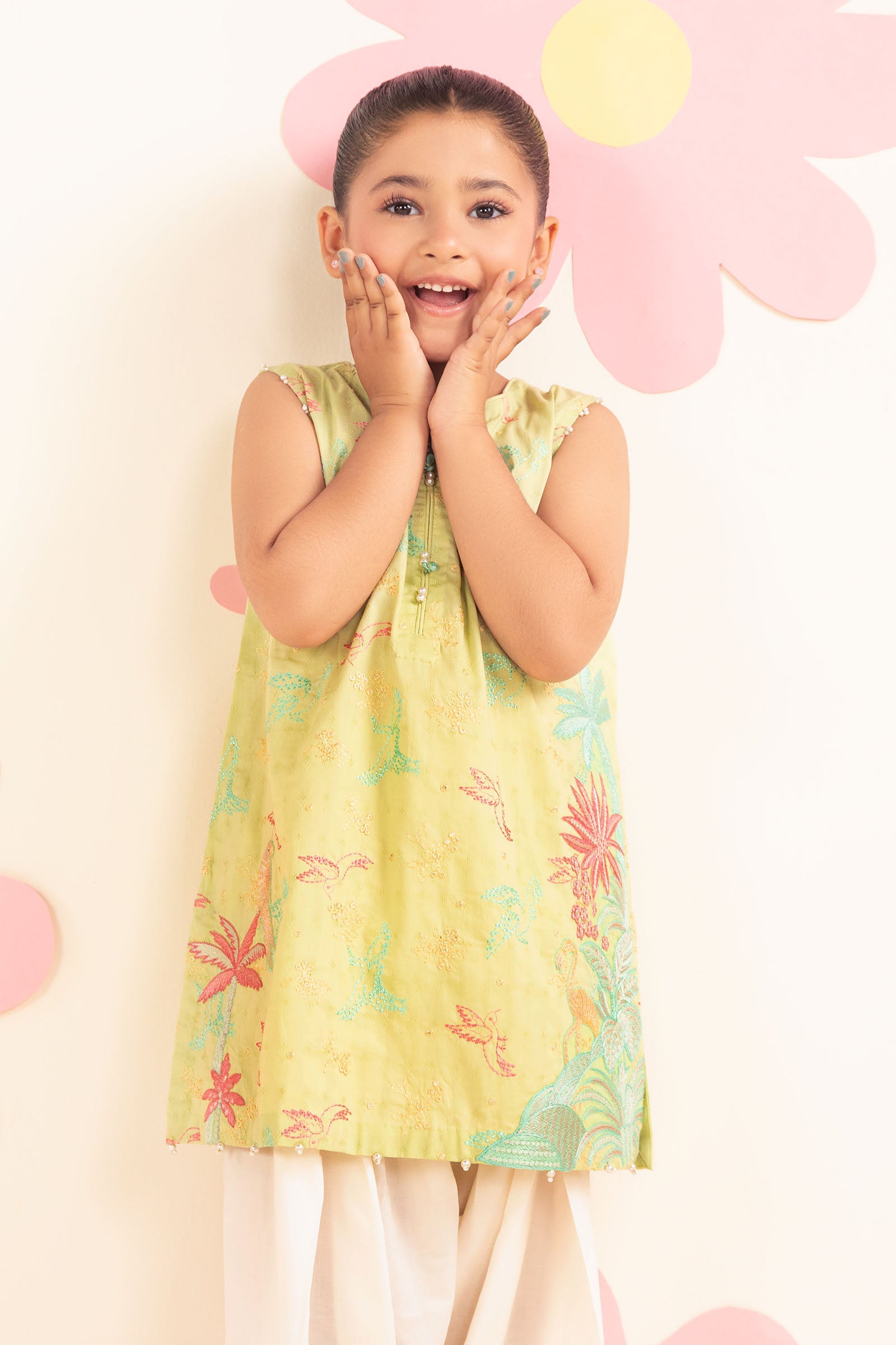 2 Piece Embroidered Dobby Lawn Suit