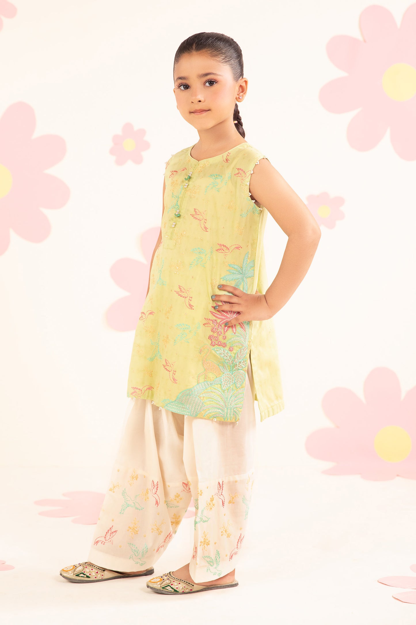 2 Piece Embroidered Dobby Lawn Suit