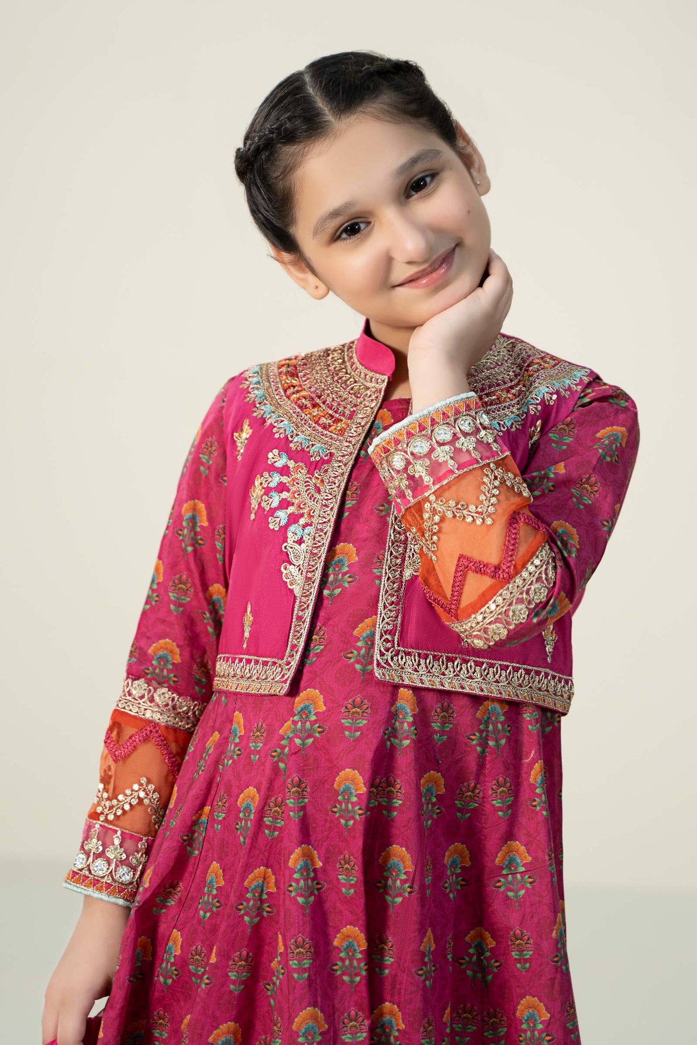 4 Piece Embroidered Frock