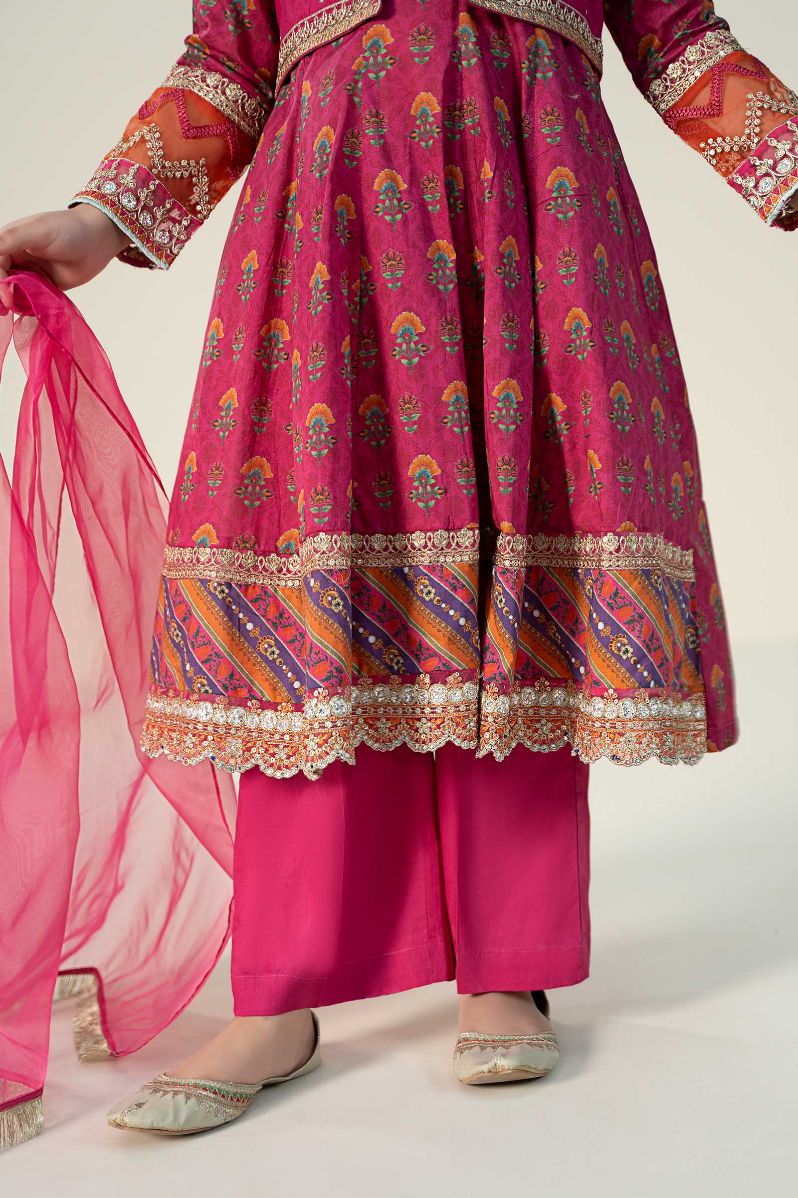 4 Piece Embroidered Frock