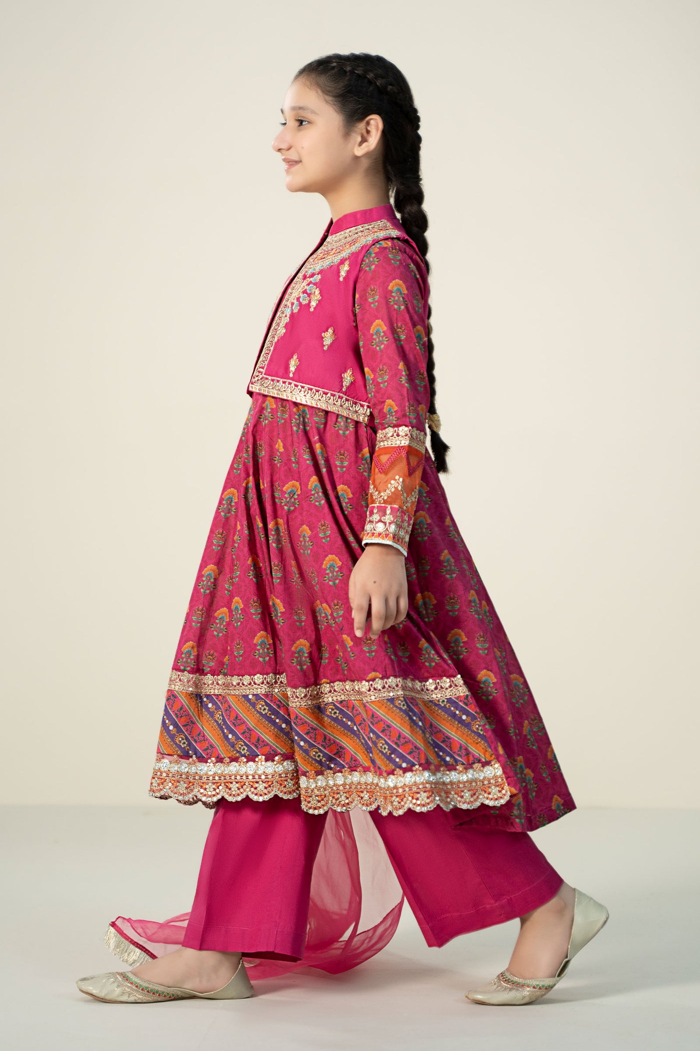 4 Piece Embroidered Frock