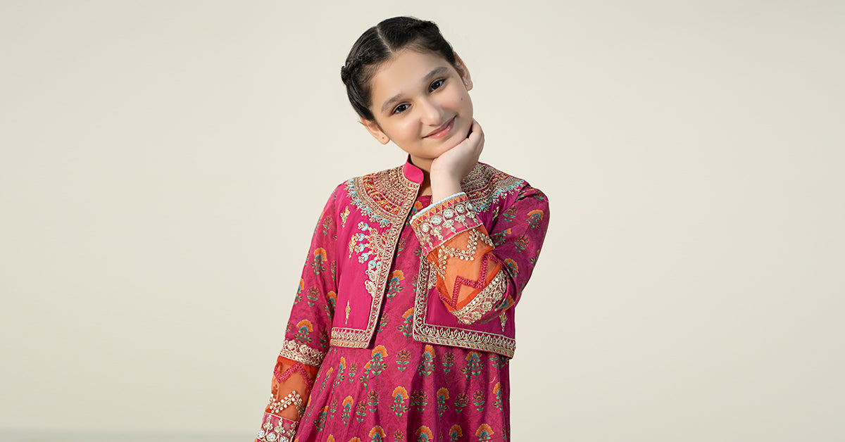 4 Piece Embroidered Frock