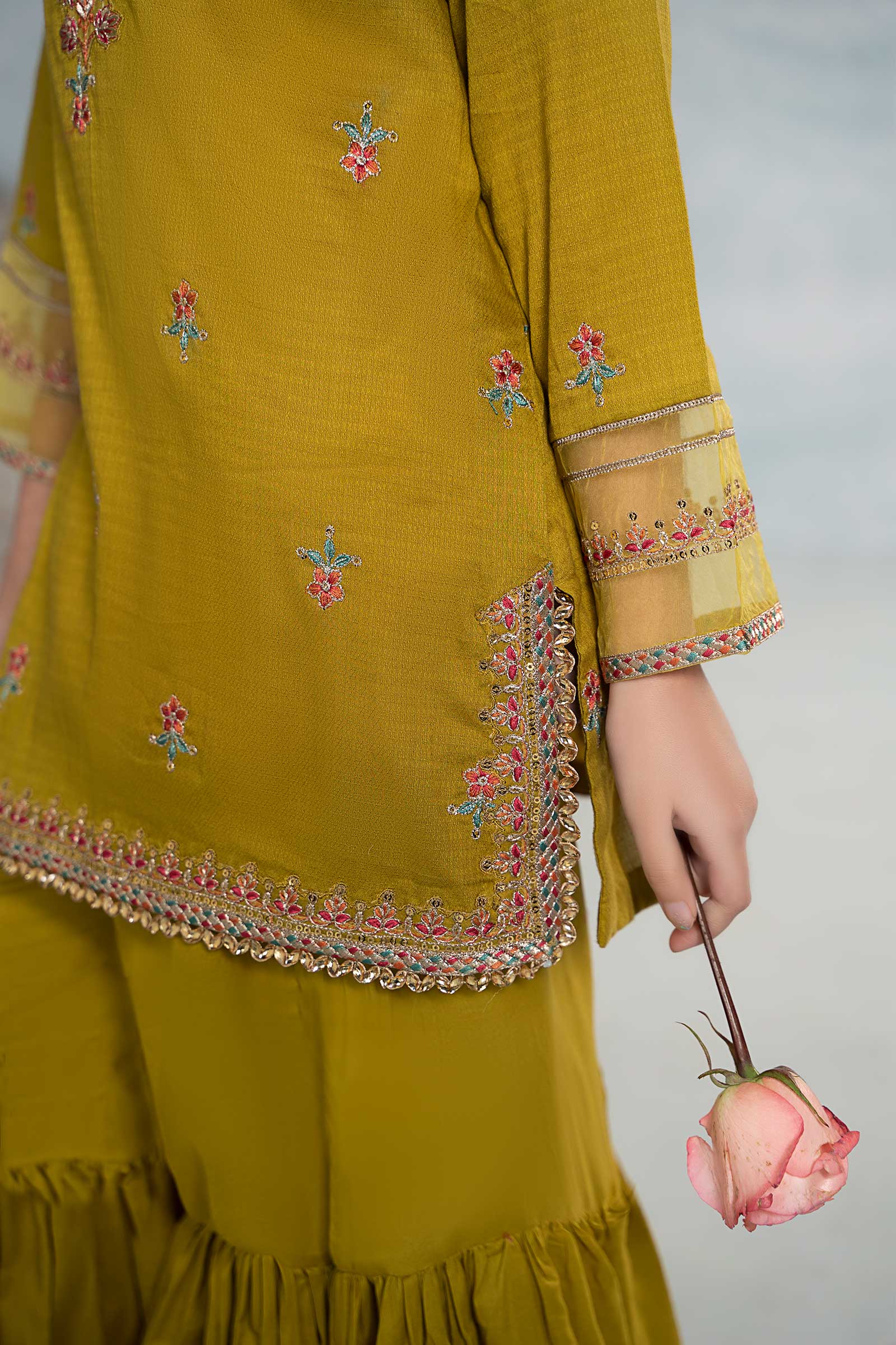 3 Piece Embroidered Dobby Suit