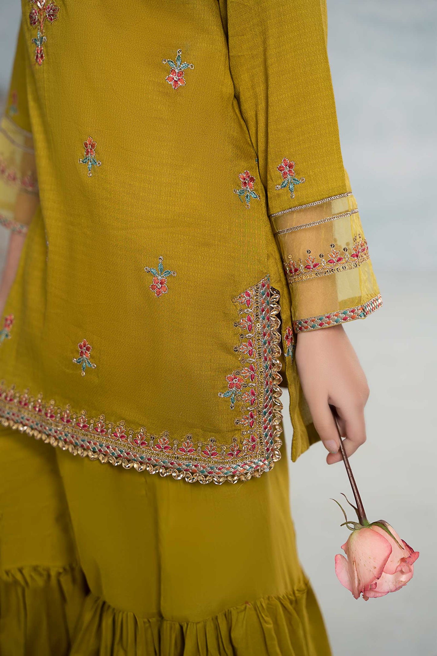 3 Piece Embroidered Dobby Suit