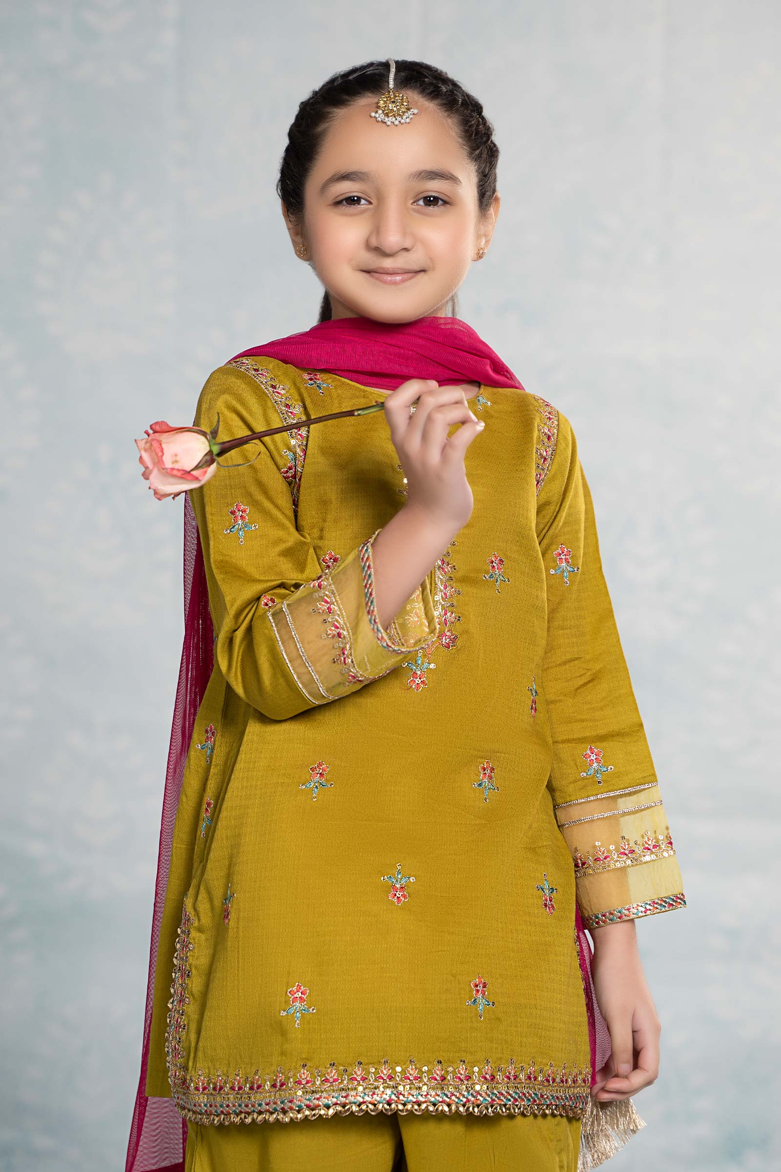 3 Piece Embroidered Dobby Suit