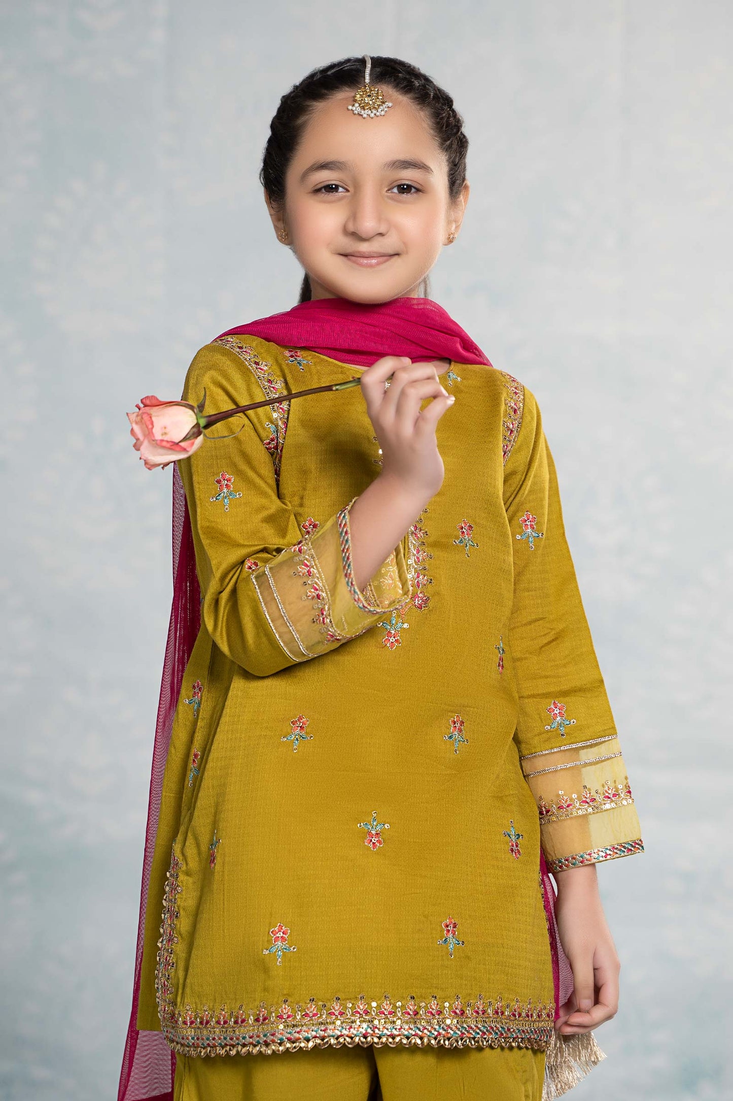 3 Piece Embroidered Dobby Suit