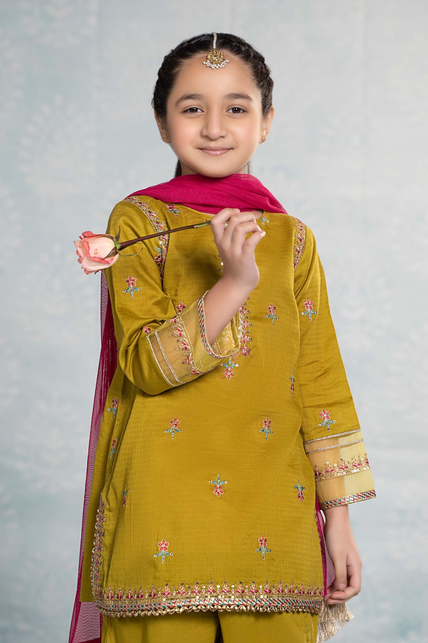 3 Piece Embroidered Dobby Suit | MKD-EF24-01