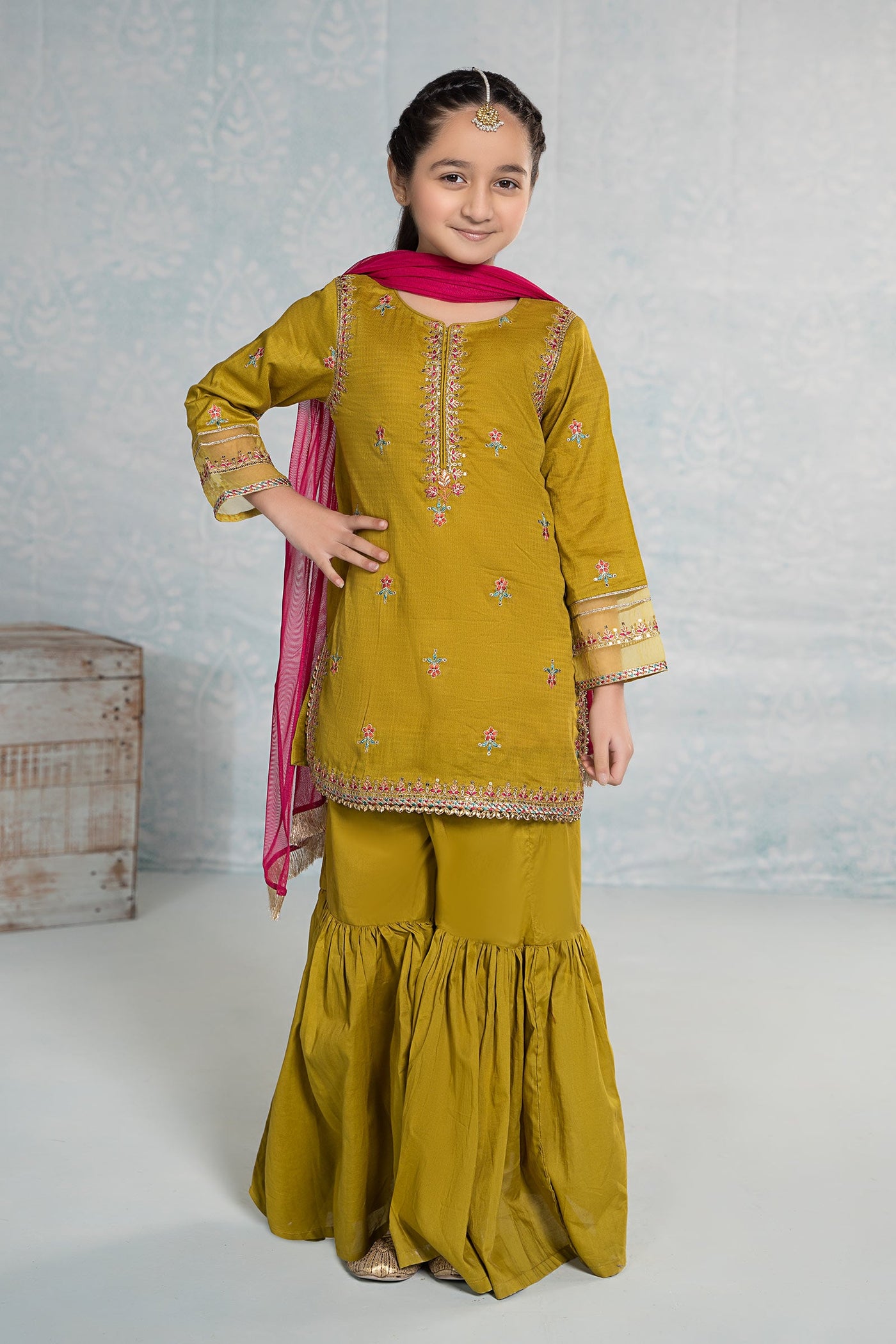 3 Piece Embroidered Dobby Suit | MKD-EF24-01
