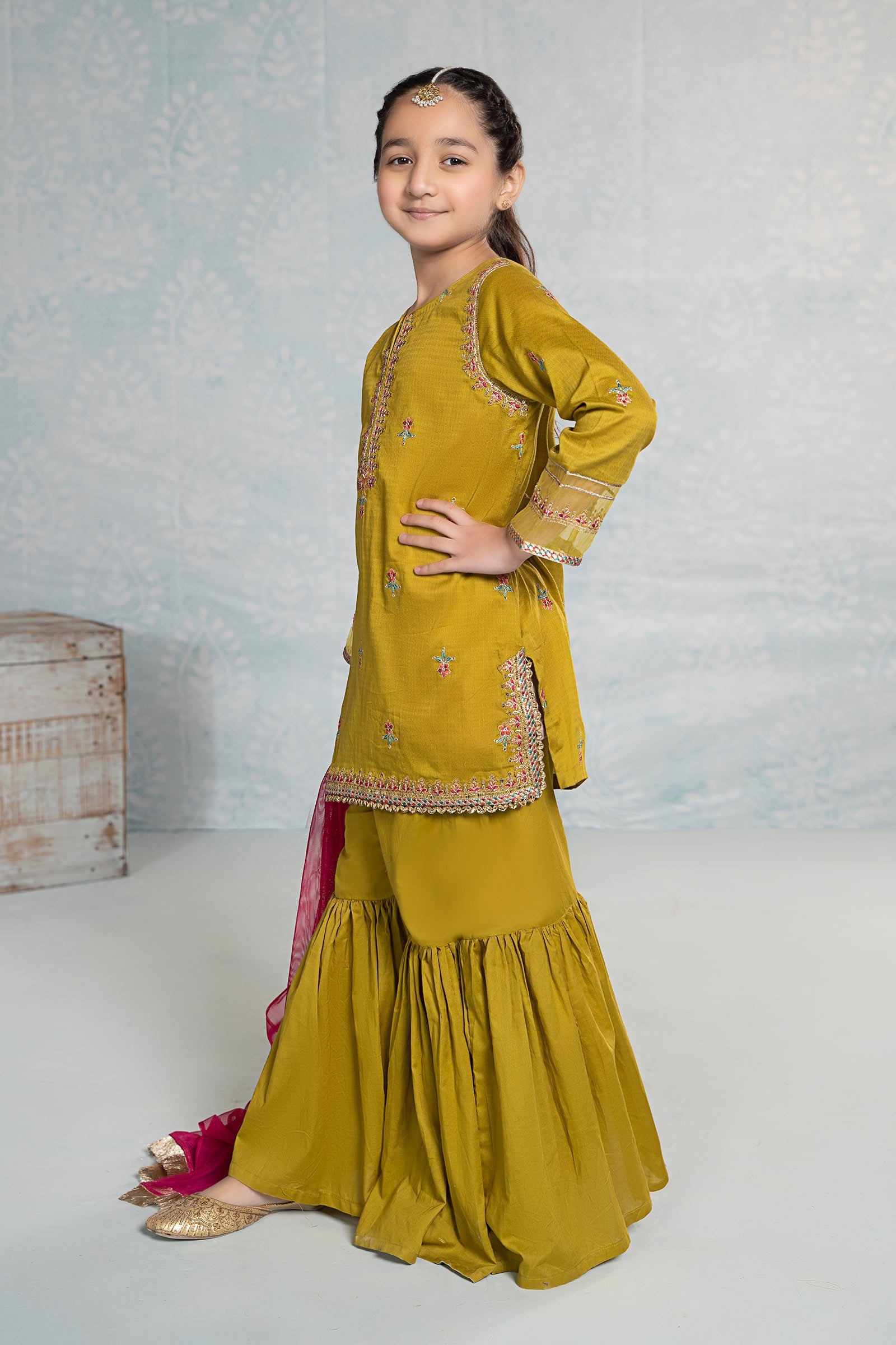 3 Piece Embroidered Dobby Suit