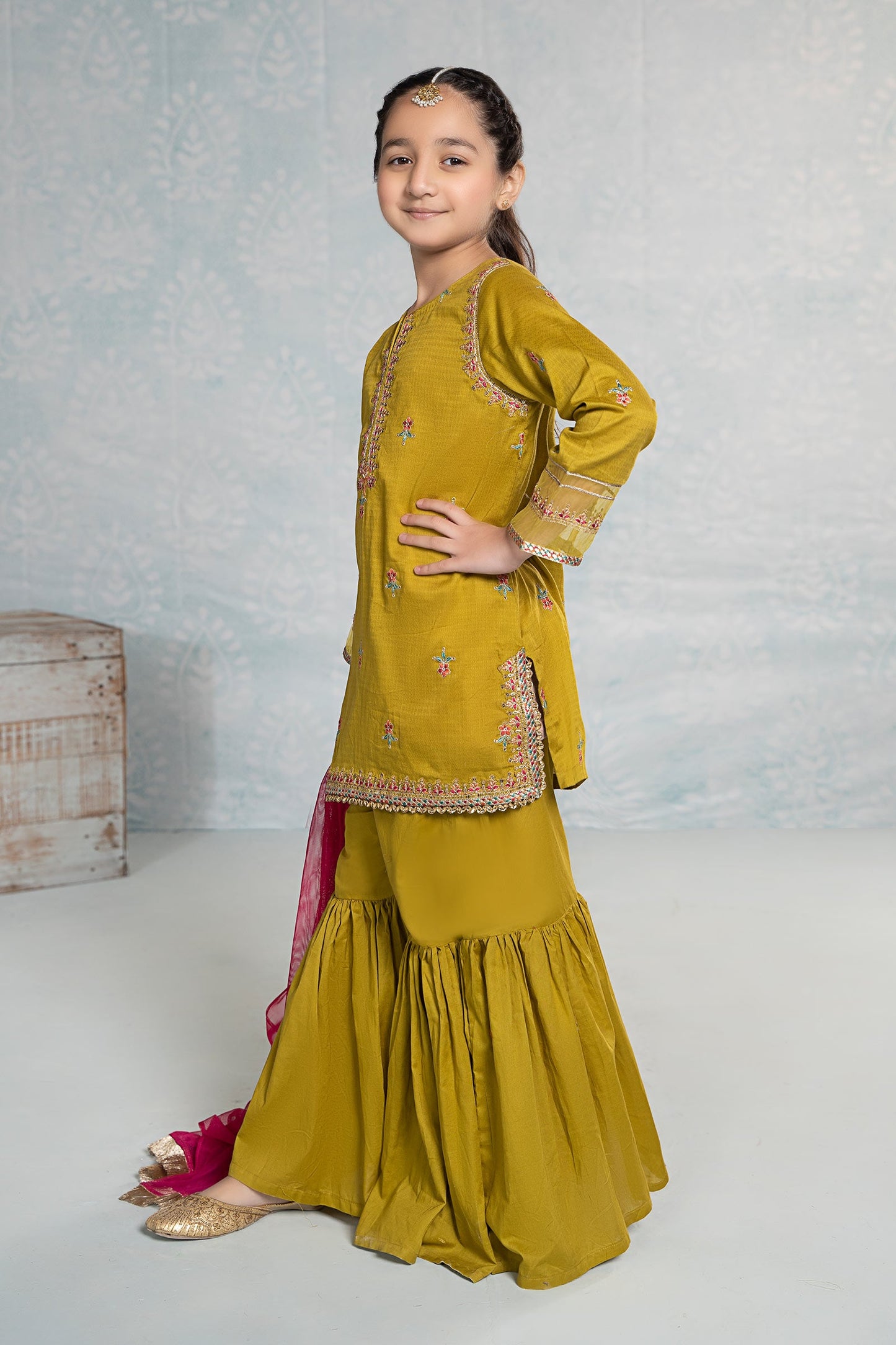 3 Piece Embroidered Dobby Suit