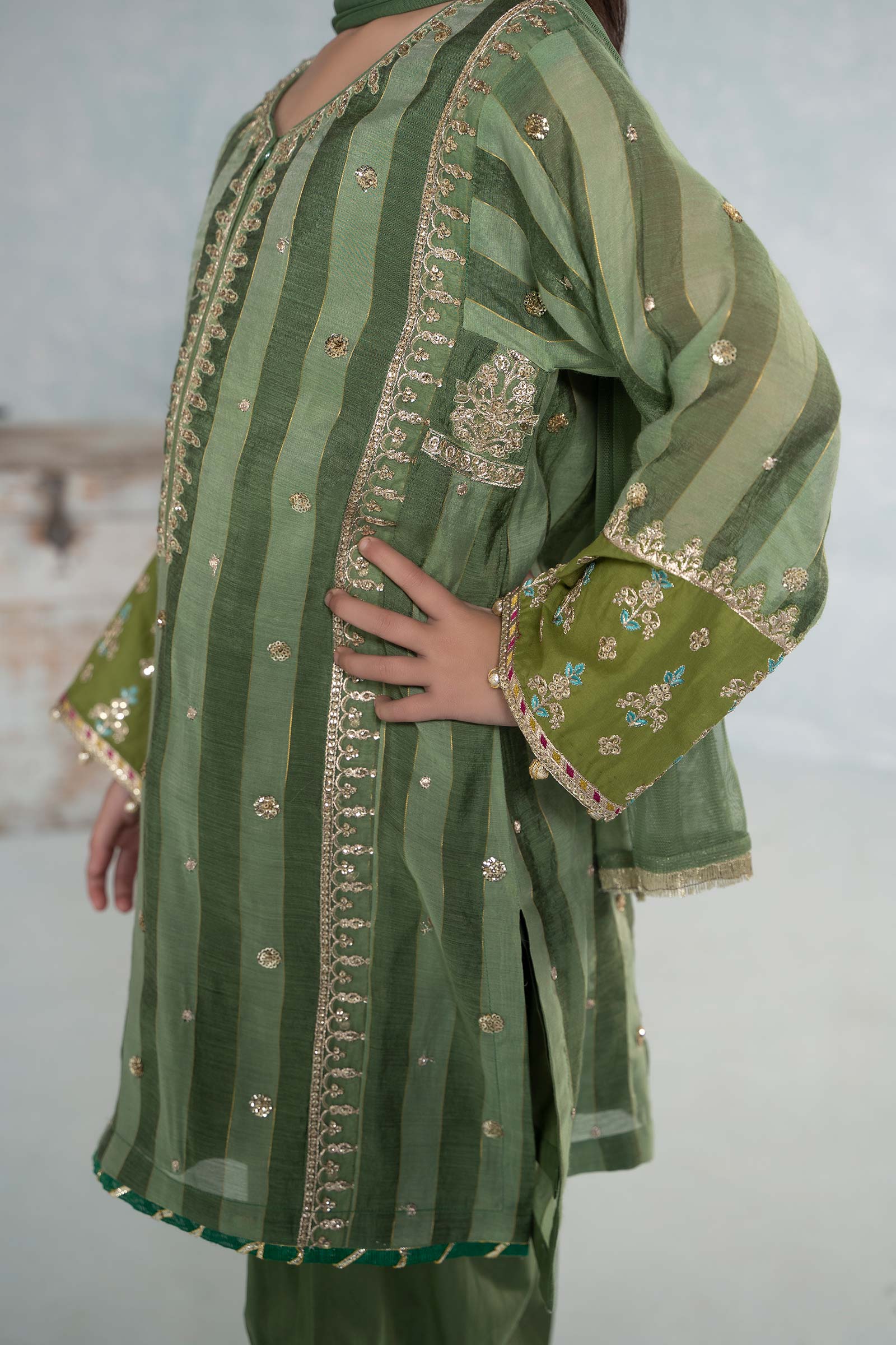 3 Piece Embroidered Yarn Dyed Suit