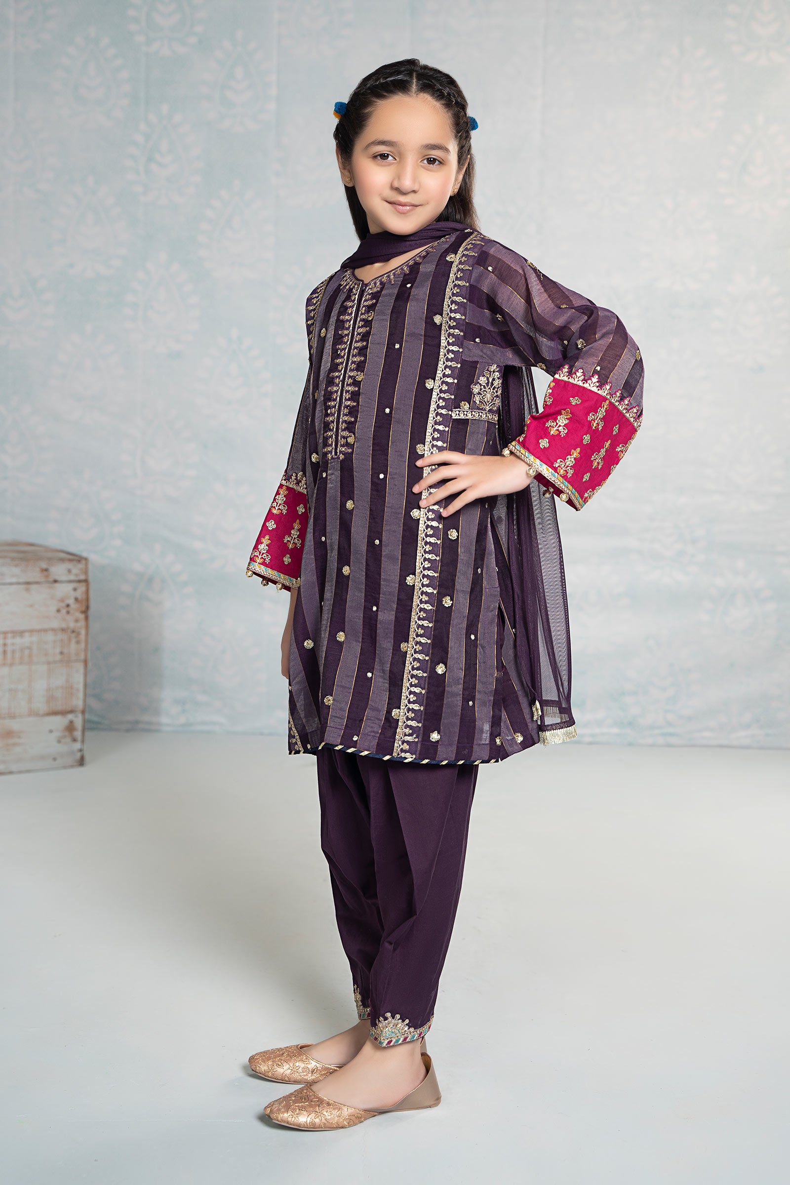 3 Piece Embroidered Yarn Dyed Suit