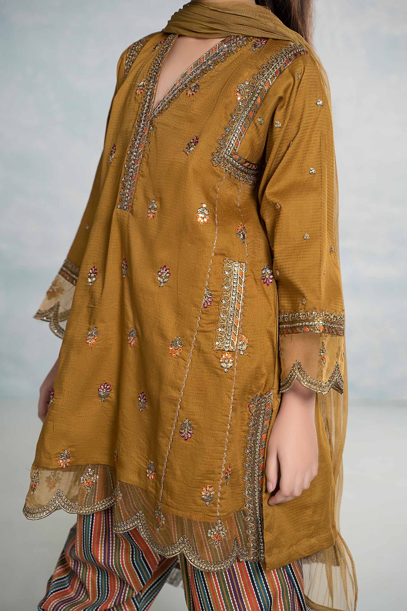 3 Piece Embroidered Dobby Suit