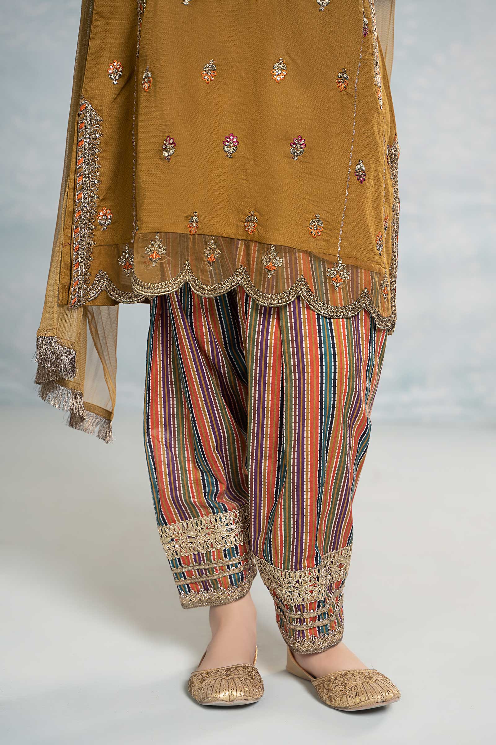 3 Piece Embroidered Dobby Suit