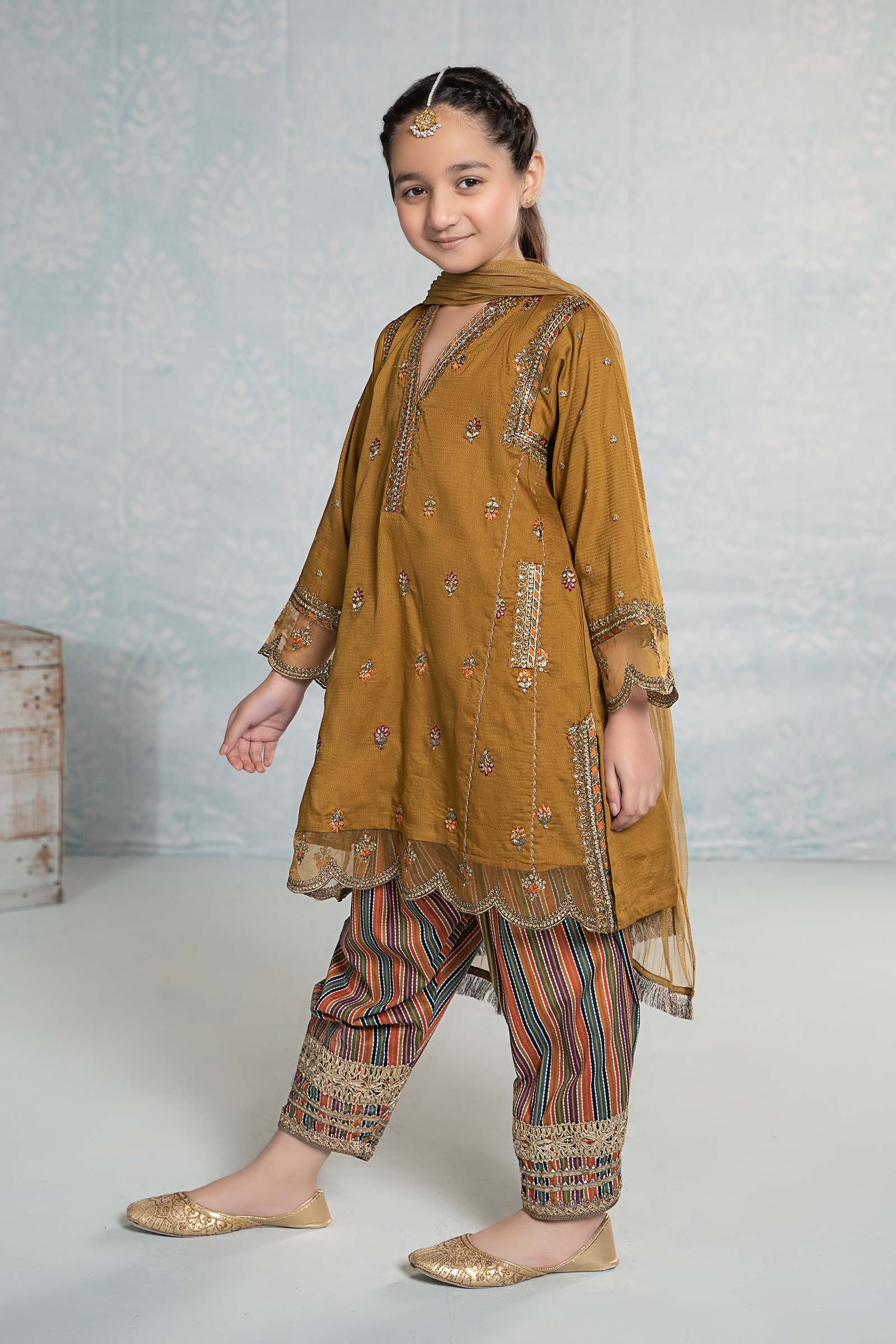 3 Piece Embroidered Dobby Suit