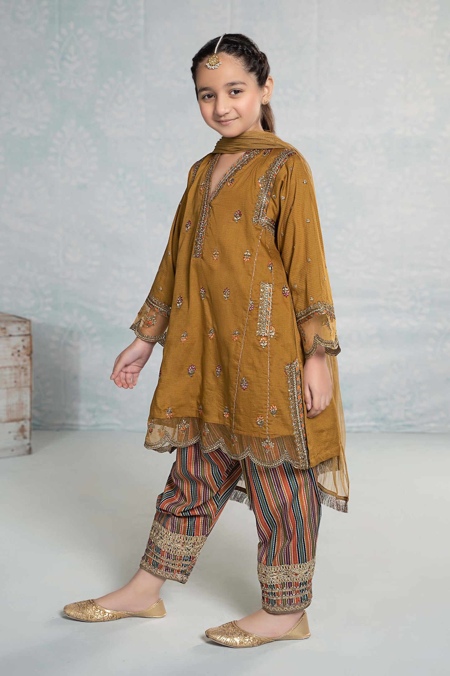 3 Piece Embroidered Dobby Suit