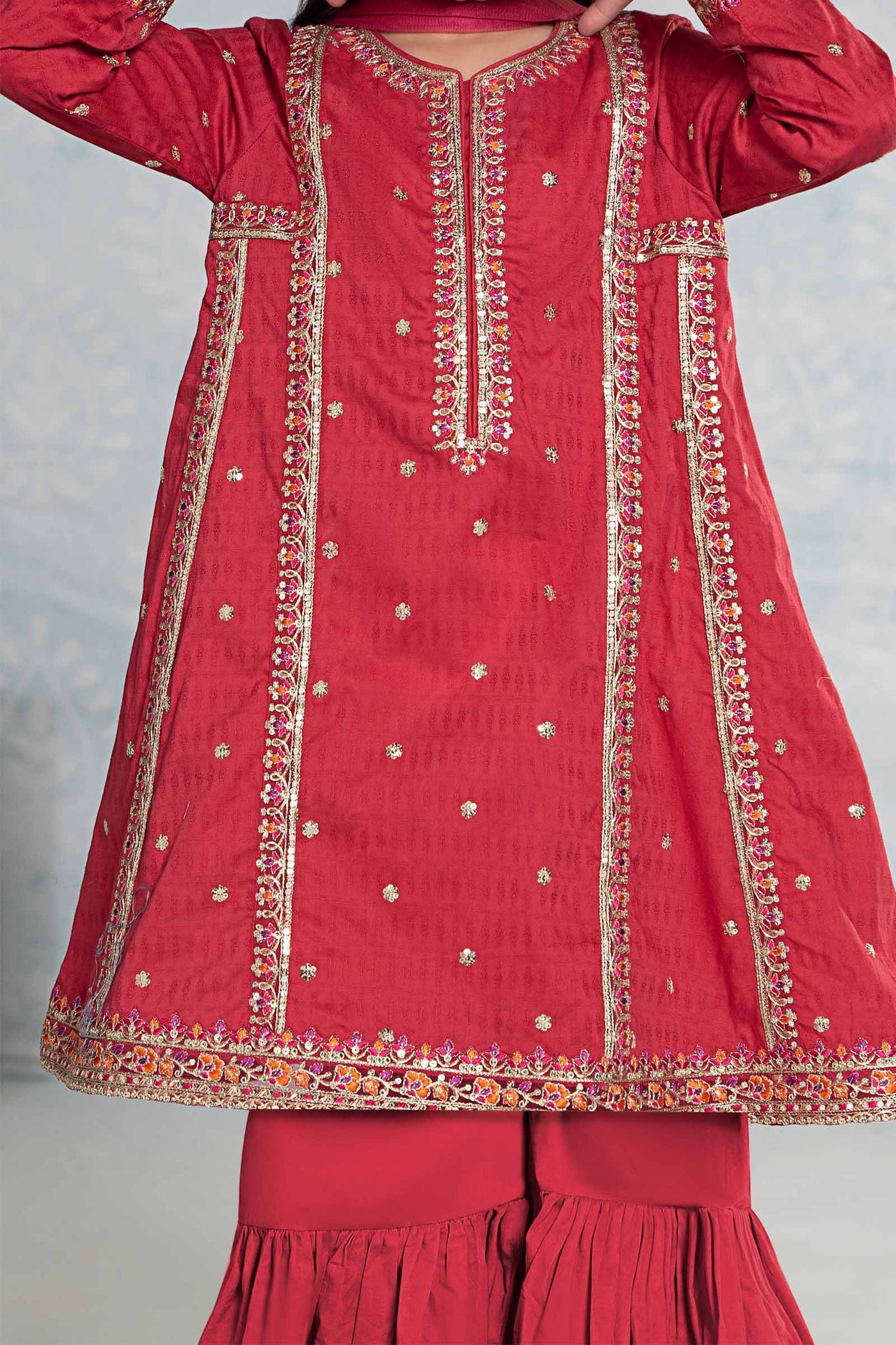 3 Piece Embroidered Dobby Suit | MKD-EF24-10