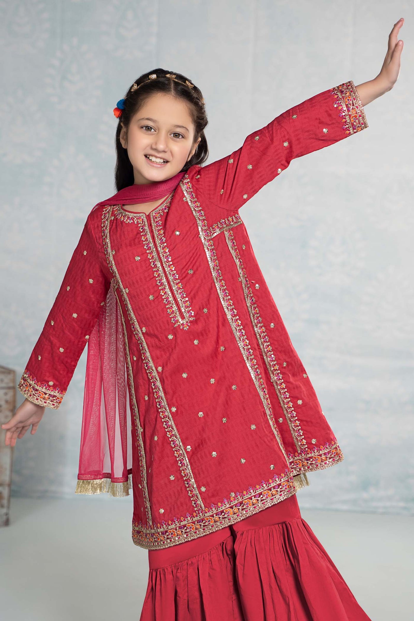 3 Piece Embroidered Dobby Suit | MKD-EF24-10
