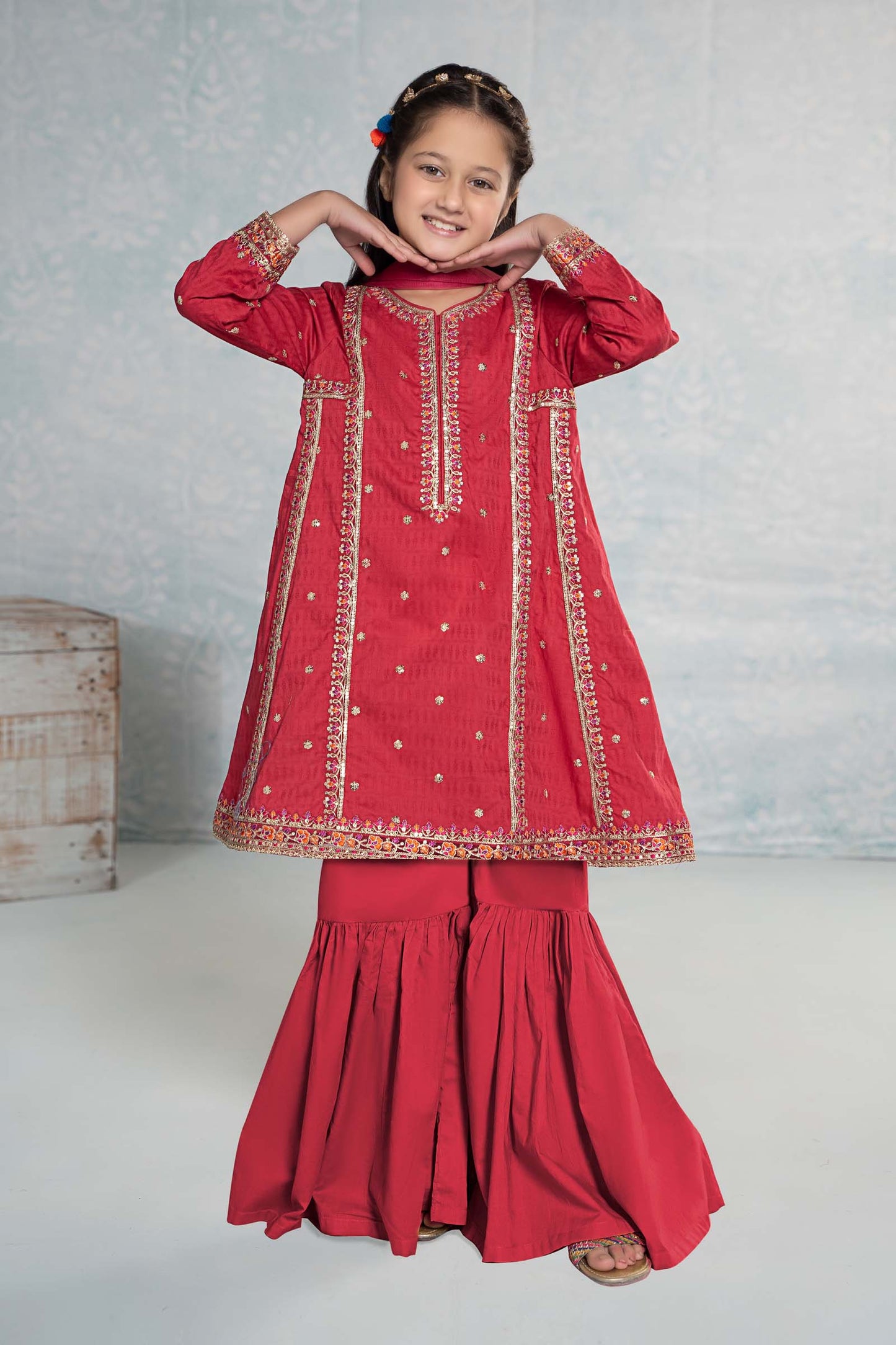 3 Piece Embroidered Dobby Suit