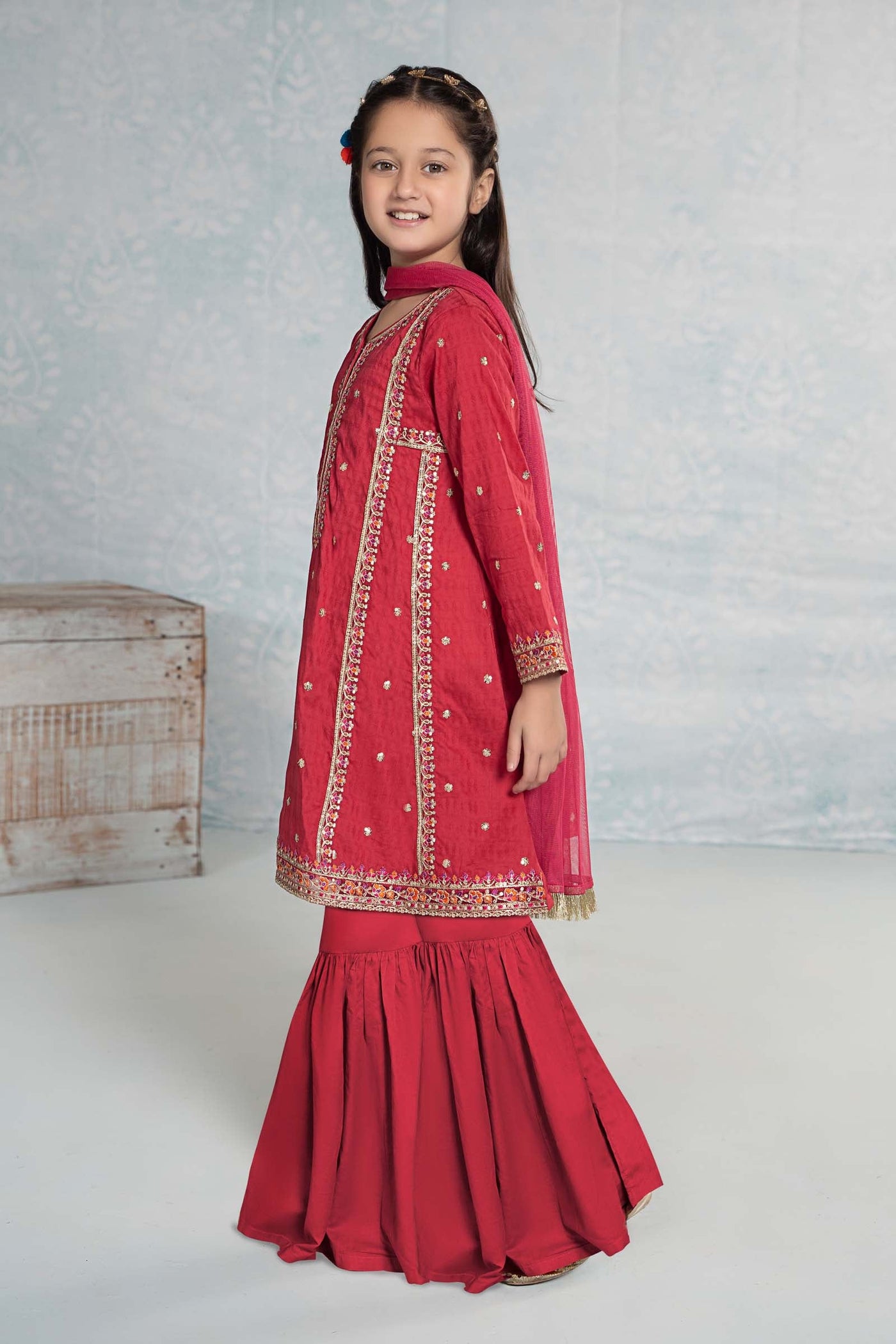 3 Piece Embroidered Dobby Suit | MKD-EF24-10