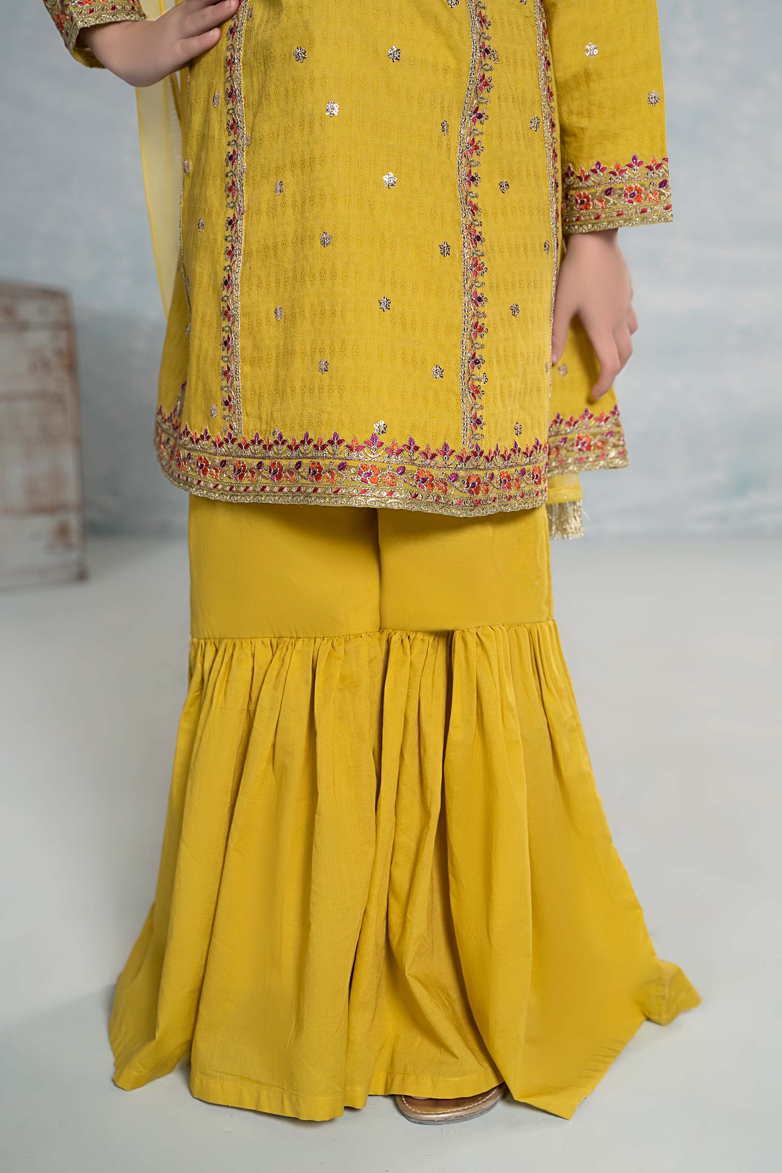 3 Piece Embroidered Dobby Suit