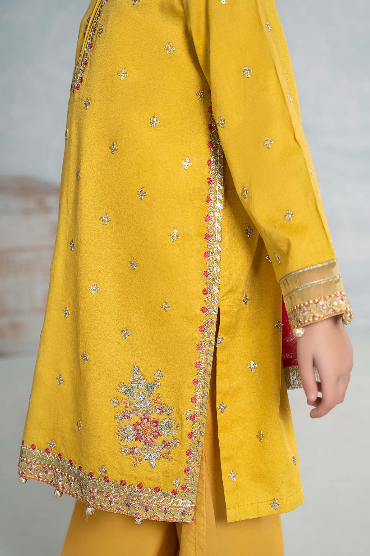 3 Piece Embroidered Dobby Suit