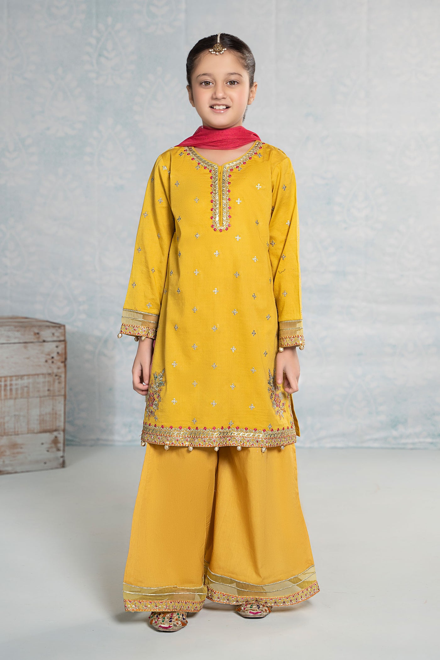 3 Piece Embroidered Dobby Suit