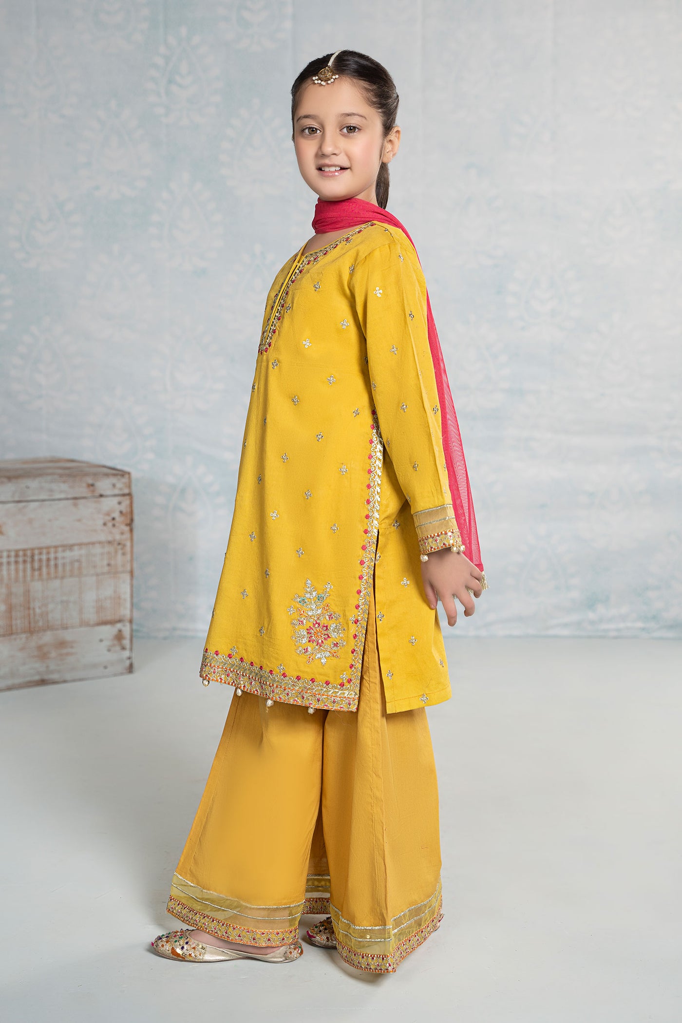 3 Piece Embroidered Dobby Suit