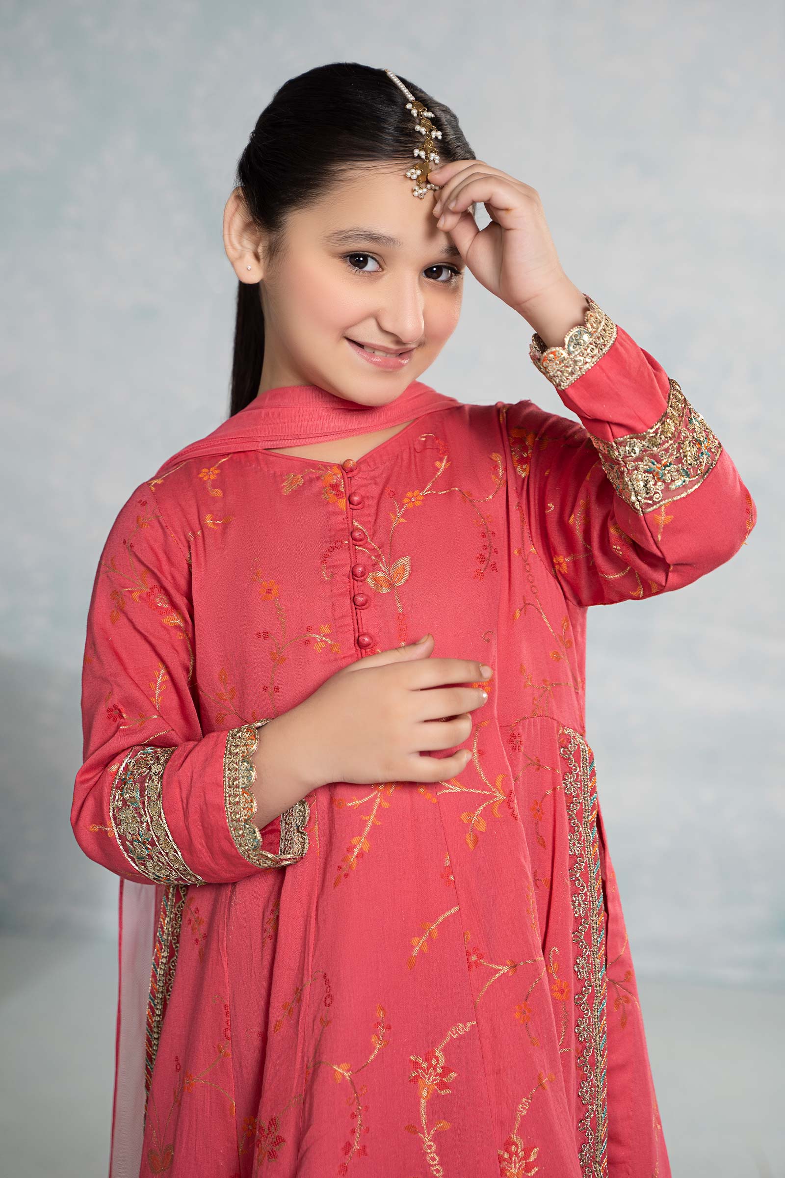 3 Piece Embroidered Jacquard Broshiasuit