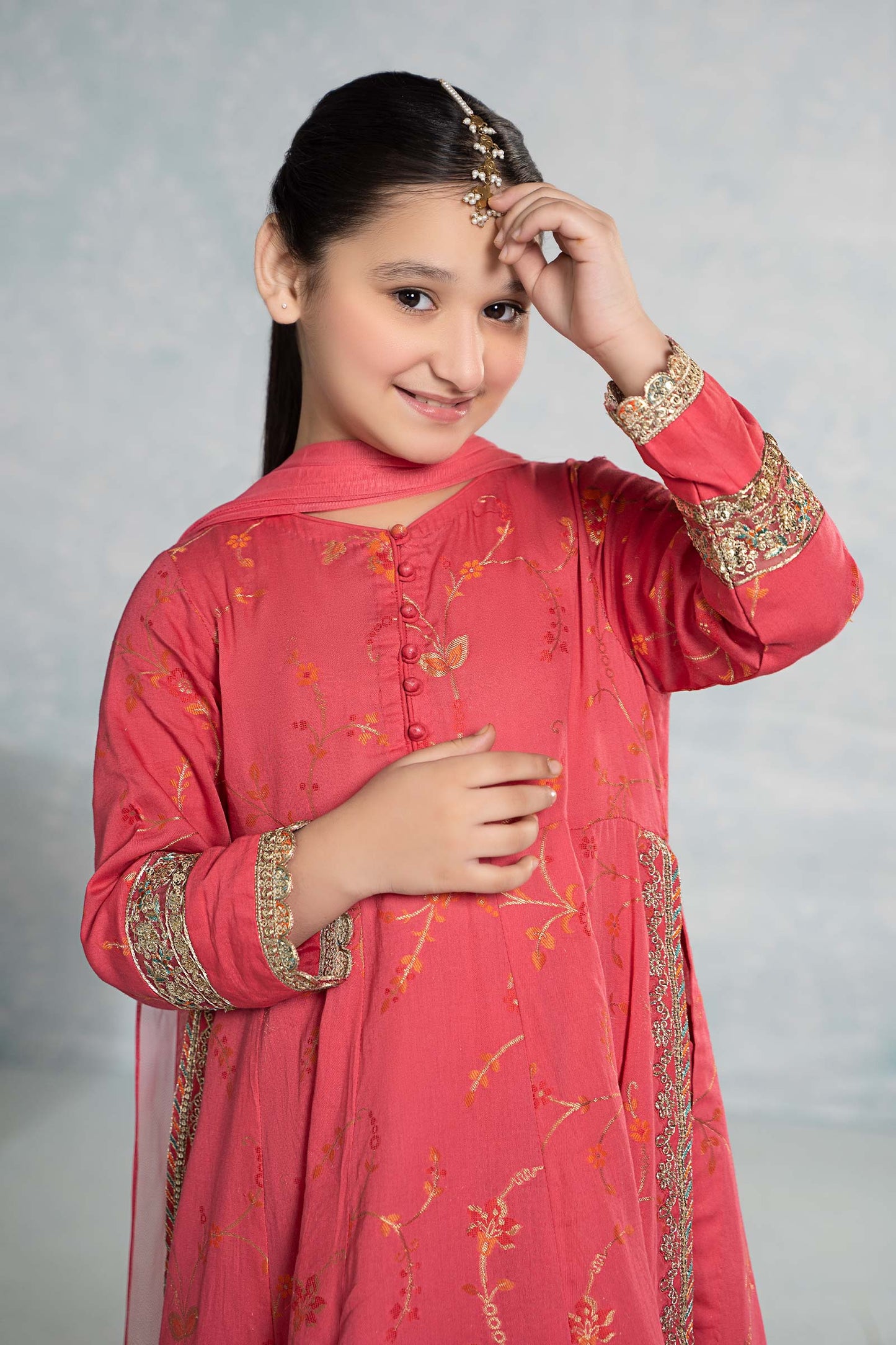 3 Piece Embroidered Jacquard Broshiasuit