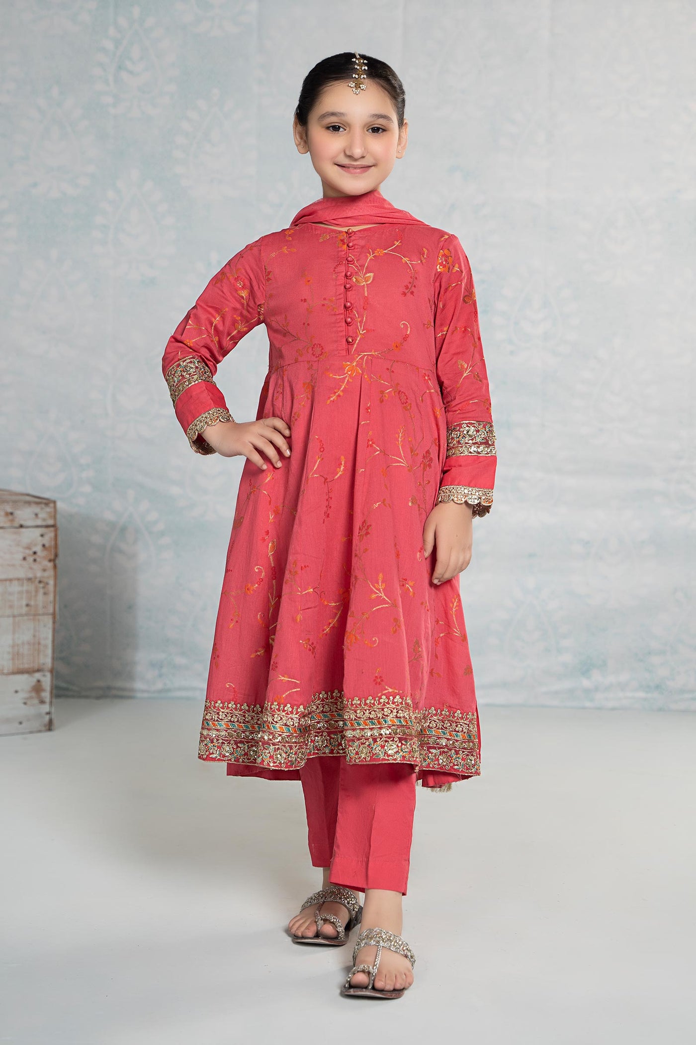 3 Piece Embroidered Jacquard Broshiasuit