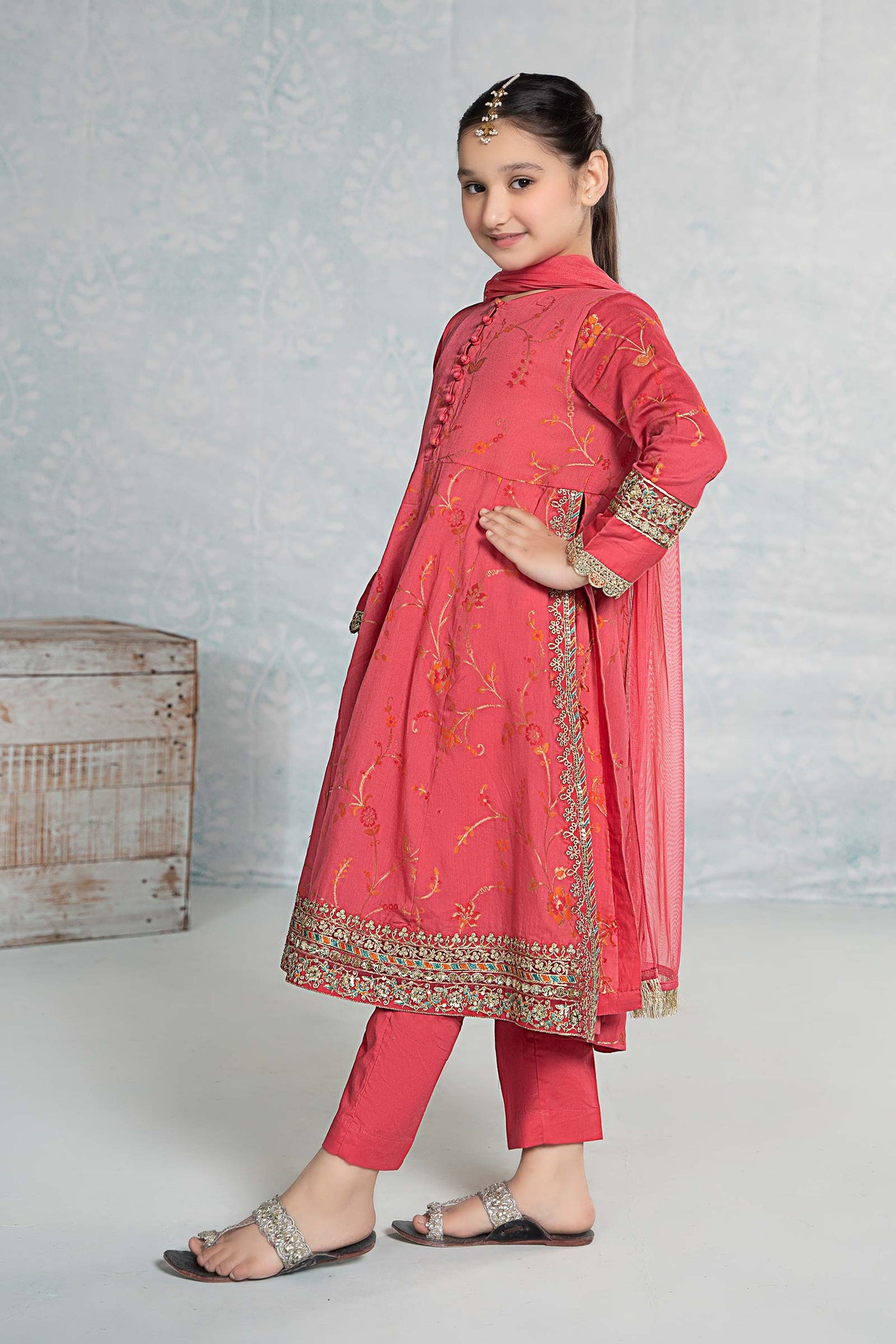 3 Piece Embroidered Jacquard Broshiasuit