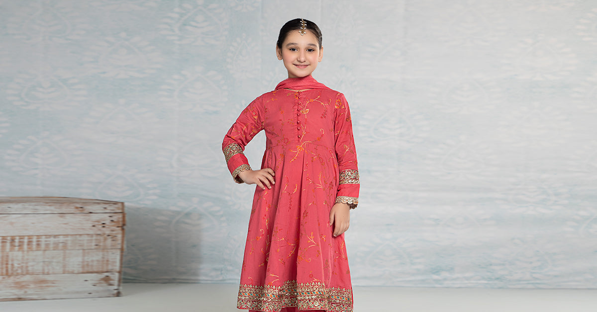 3 Piece Embroidered Jacquard Broshiasuit