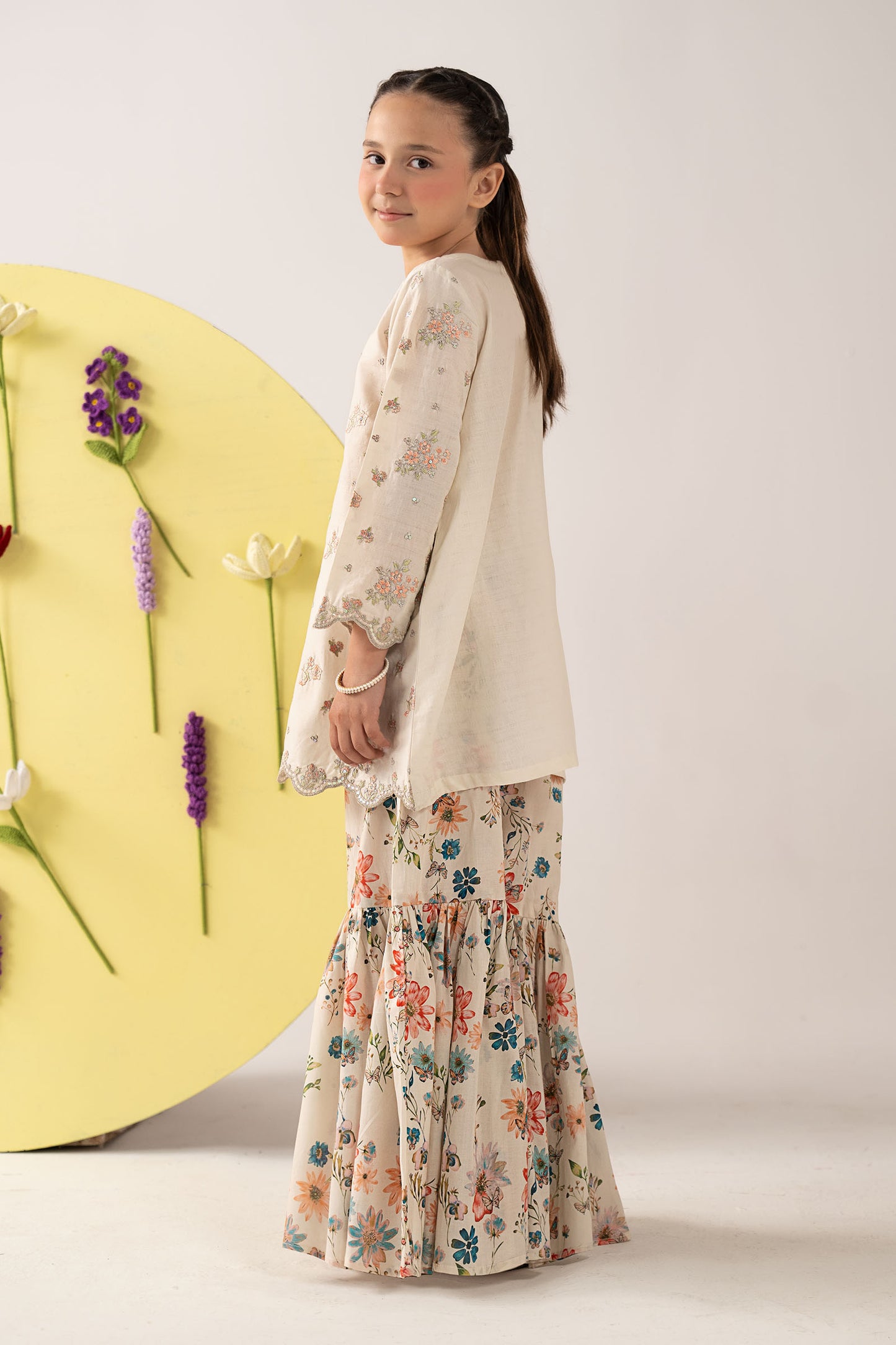 2 Piece Embroidered Dobby Lawn Suit
