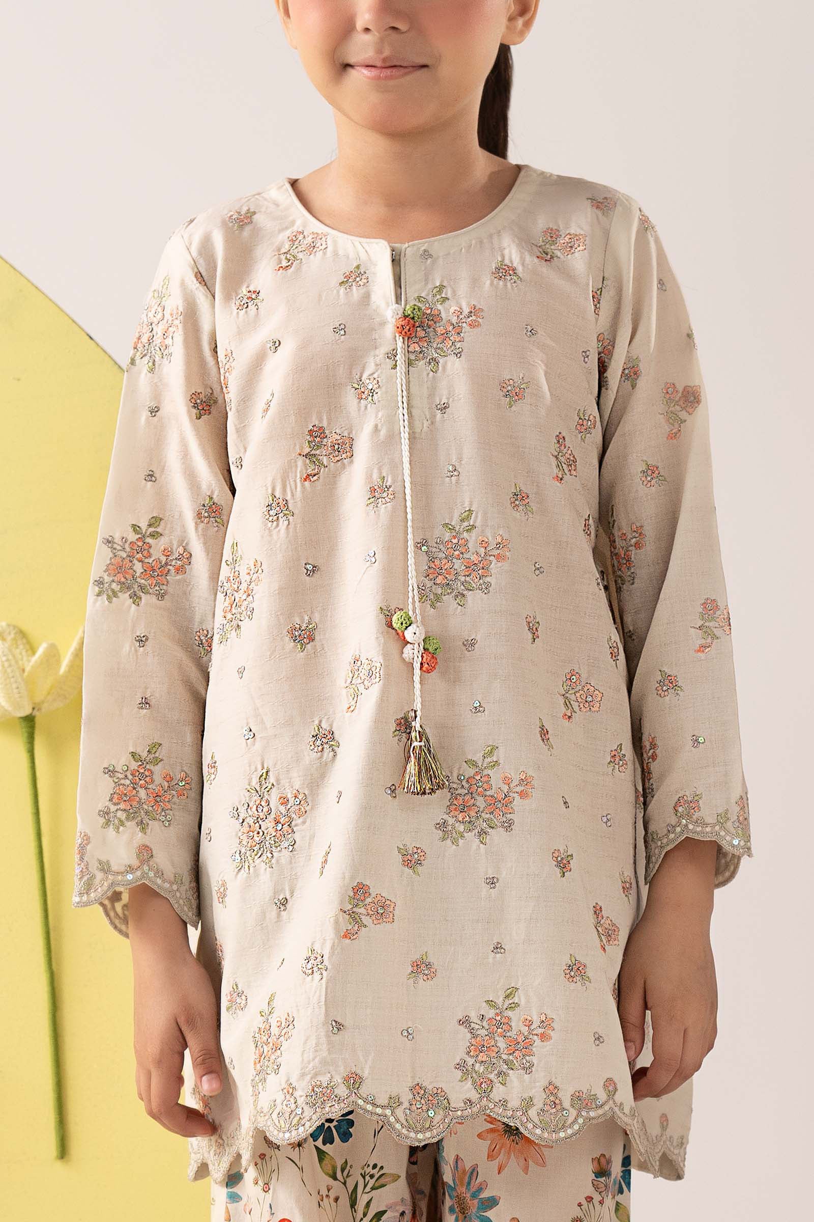 2 Piece Embroidered Dobby Lawn Suit