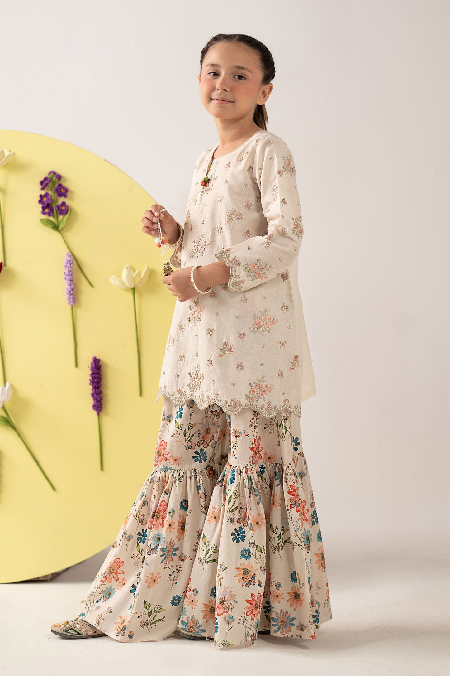 2 Piece Embroidered Dobby Lawn Suit