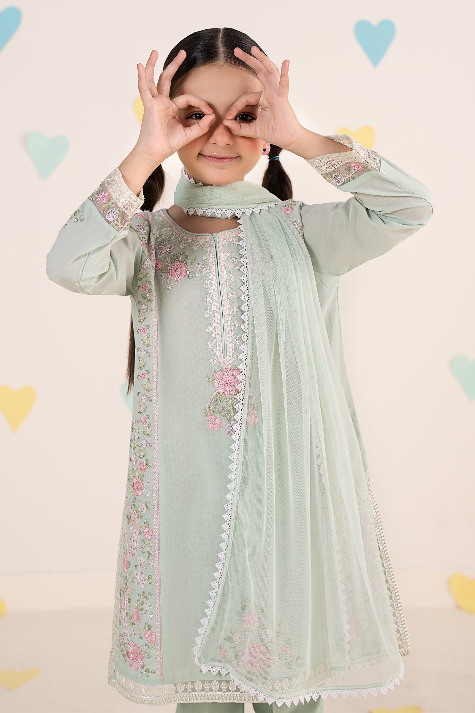 3 Piece Embroidered Dobby Lawn Suit