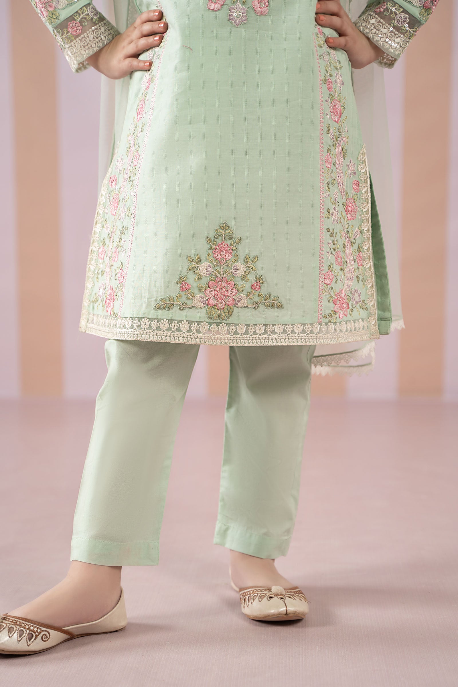 3 Piece Embroidered Dobby Lawn Suit